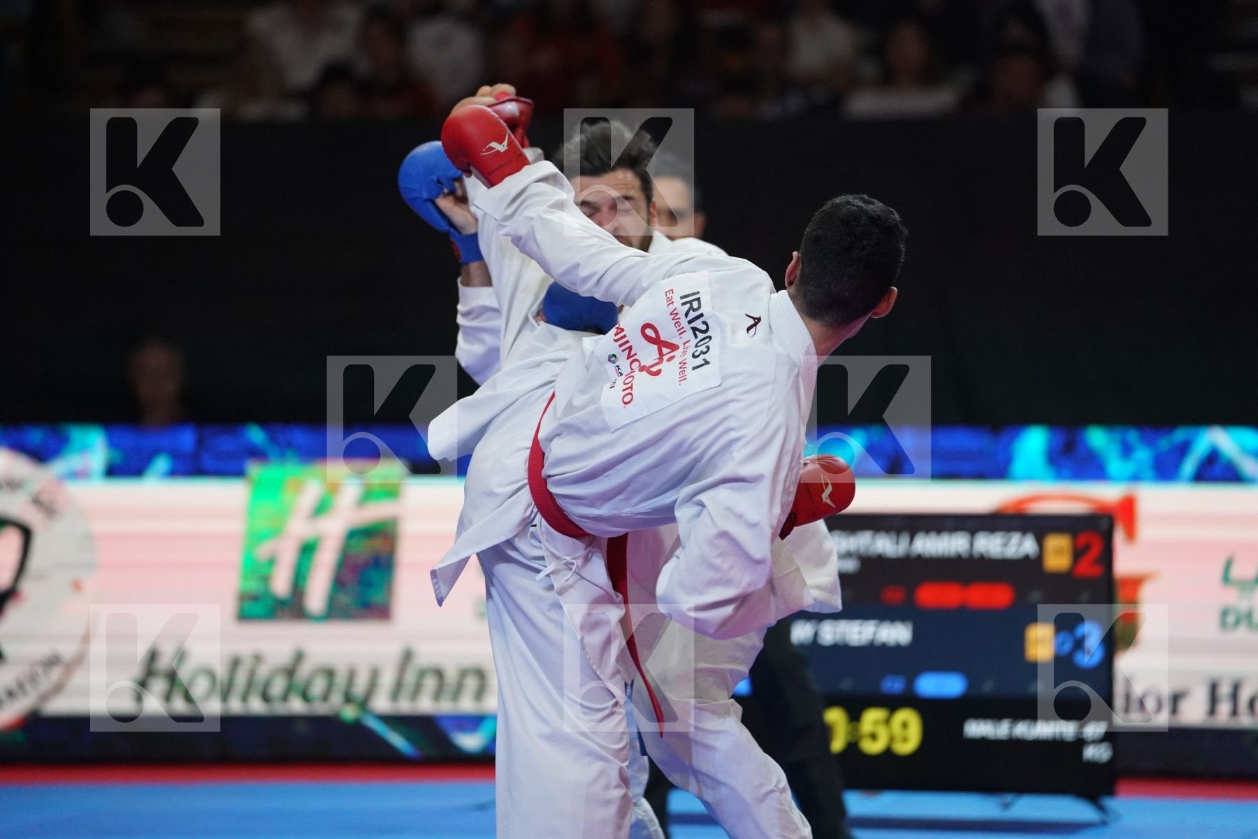 MIRZAEI FASHTALI AMIR REZA (ISLAMIC REPUBLIC OF IRAN) VS POKORNY STEFAN (AUSTRIA) in Senior Kumite -67 Kg - Bronze bout