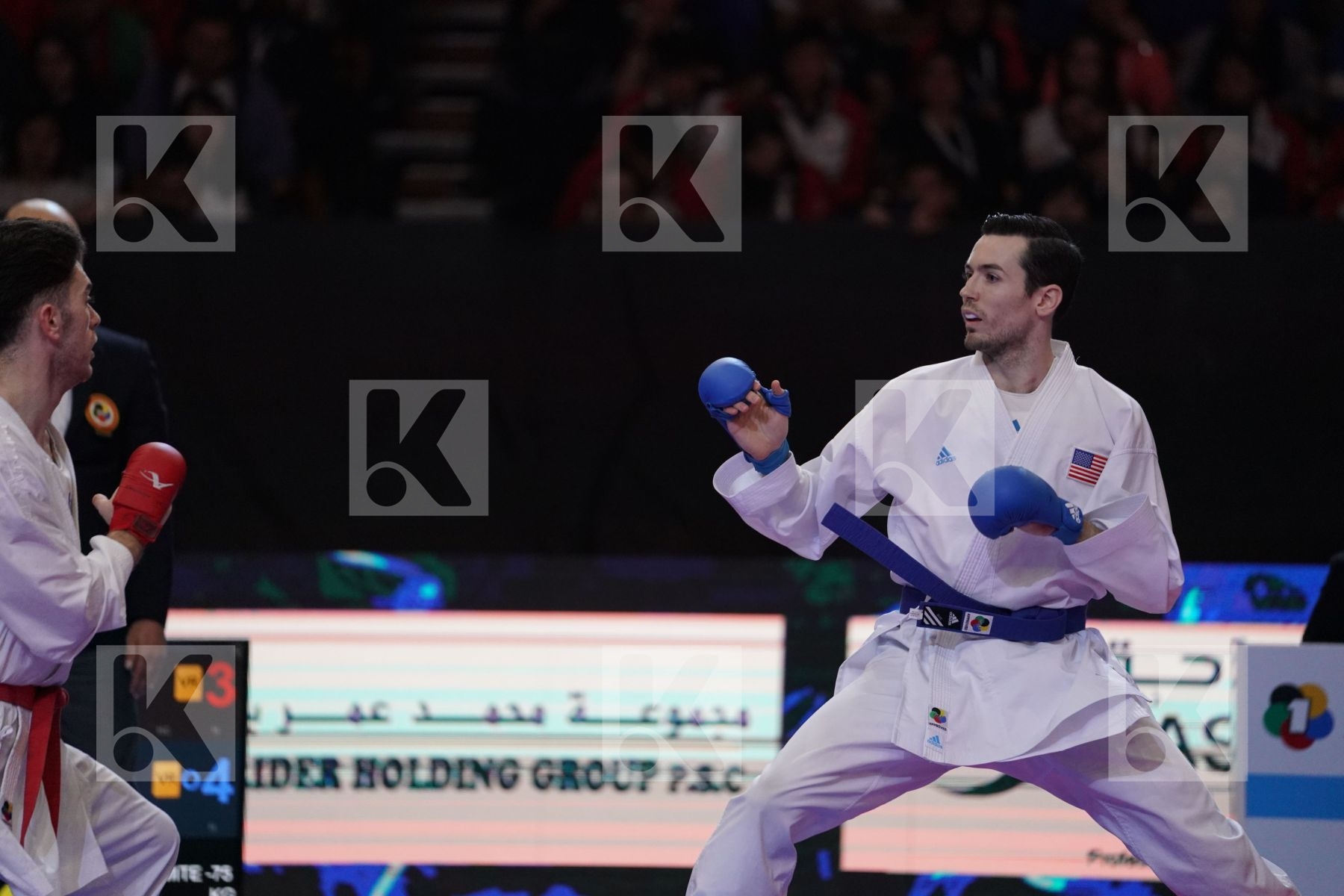 ASIABARI ALI ASGHAR (ISLAMIC REPUBLIC OF IRAN) VS SCOTT THOMAS (USA) in Senior Kumite -75 Kg - Bronze bout