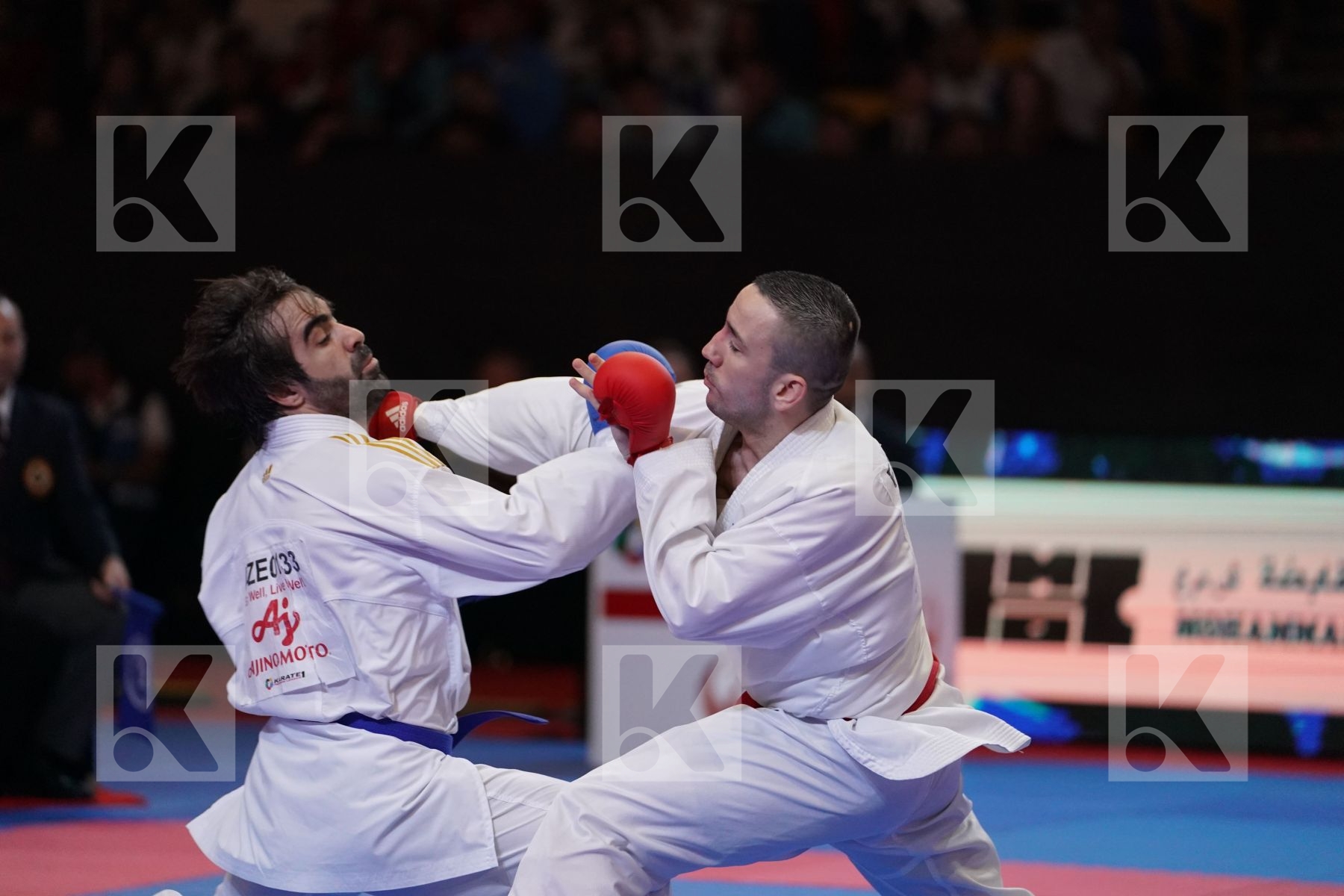 DA COSTA LOGAN (FRANCE) VS AGHAYEV RAFAEL (AZERBAIJAN) in Senior Kumite -75 Kg - Bronze bout