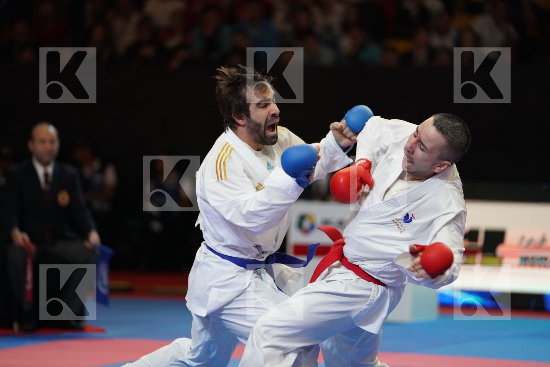 DA COSTA LOGAN (FRANCE) VS AGHAYEV RAFAEL (AZERBAIJAN) in Senior Kumite -75 Kg - Bronze bout