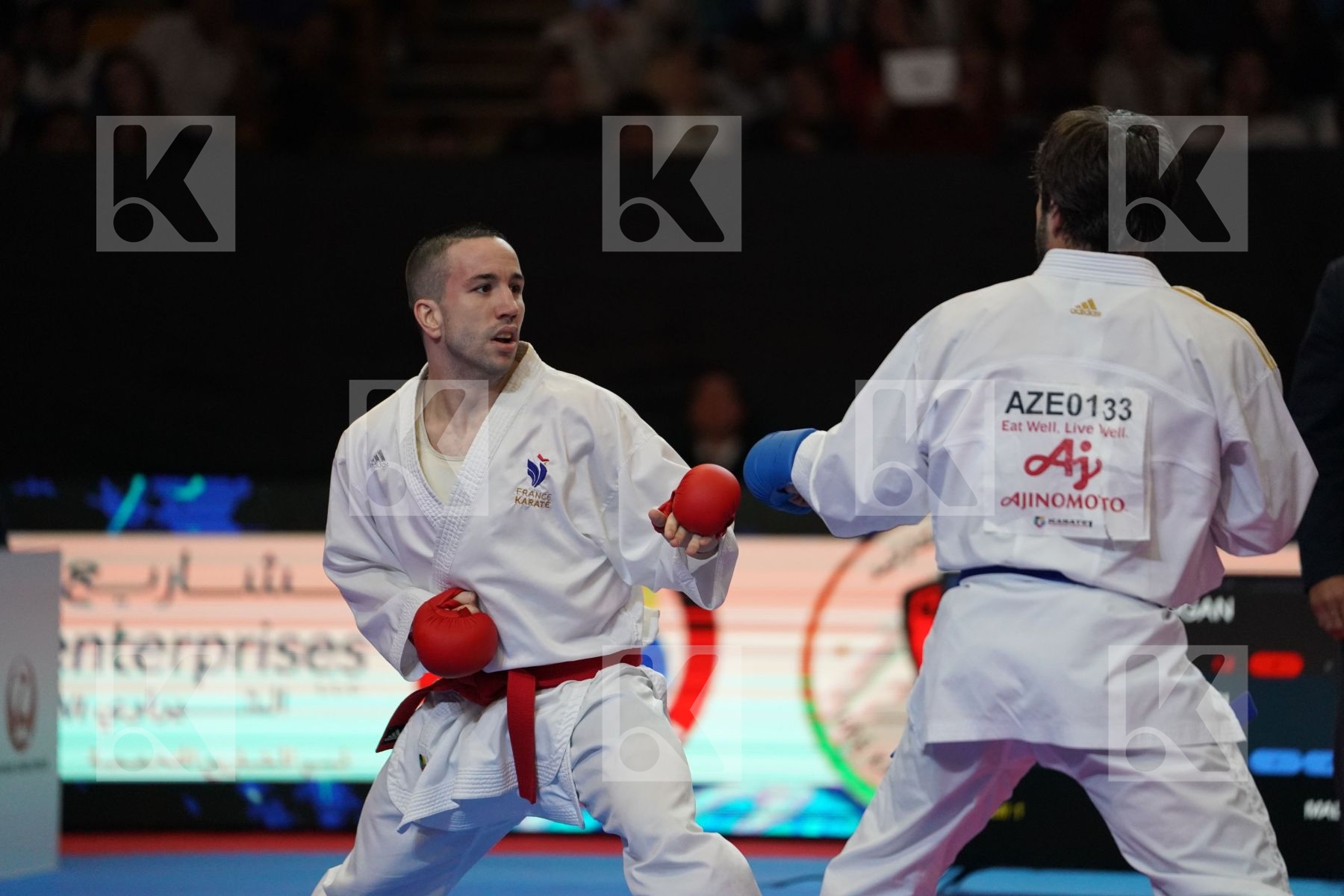 DA COSTA LOGAN (FRANCE) VS AGHAYEV RAFAEL (AZERBAIJAN) in Senior Kumite -75 Kg - Bronze bout