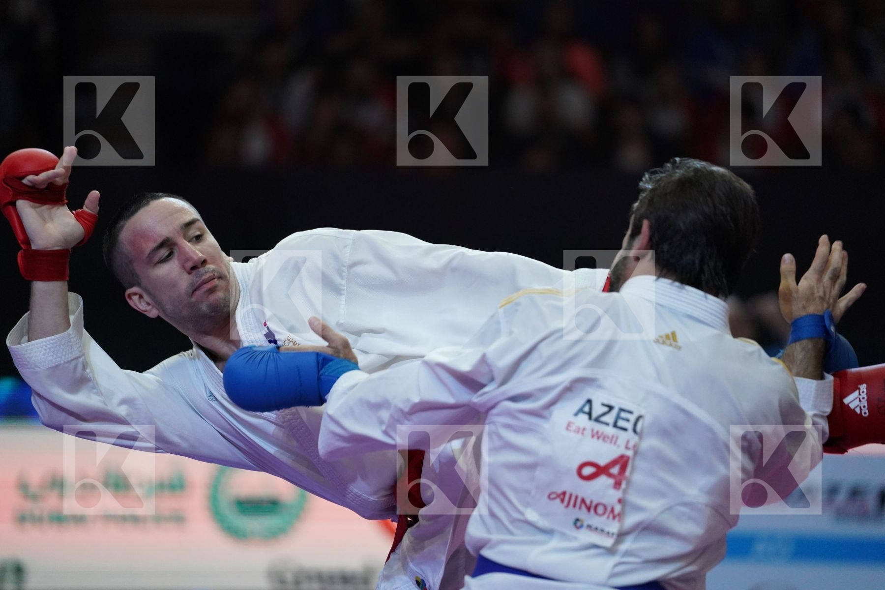 DA COSTA LOGAN (FRANCE) VS AGHAYEV RAFAEL (AZERBAIJAN) in Senior Kumite -75 Kg - Bronze bout