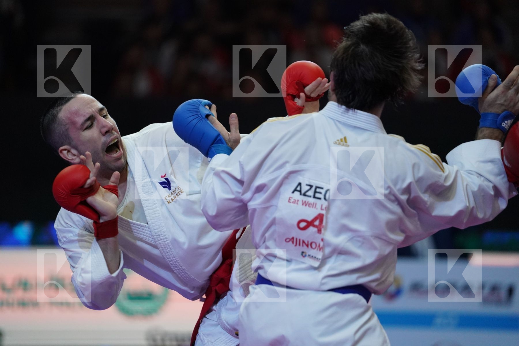 DA COSTA LOGAN (FRANCE) VS AGHAYEV RAFAEL (AZERBAIJAN) in Senior Kumite -75 Kg - Bronze bout
