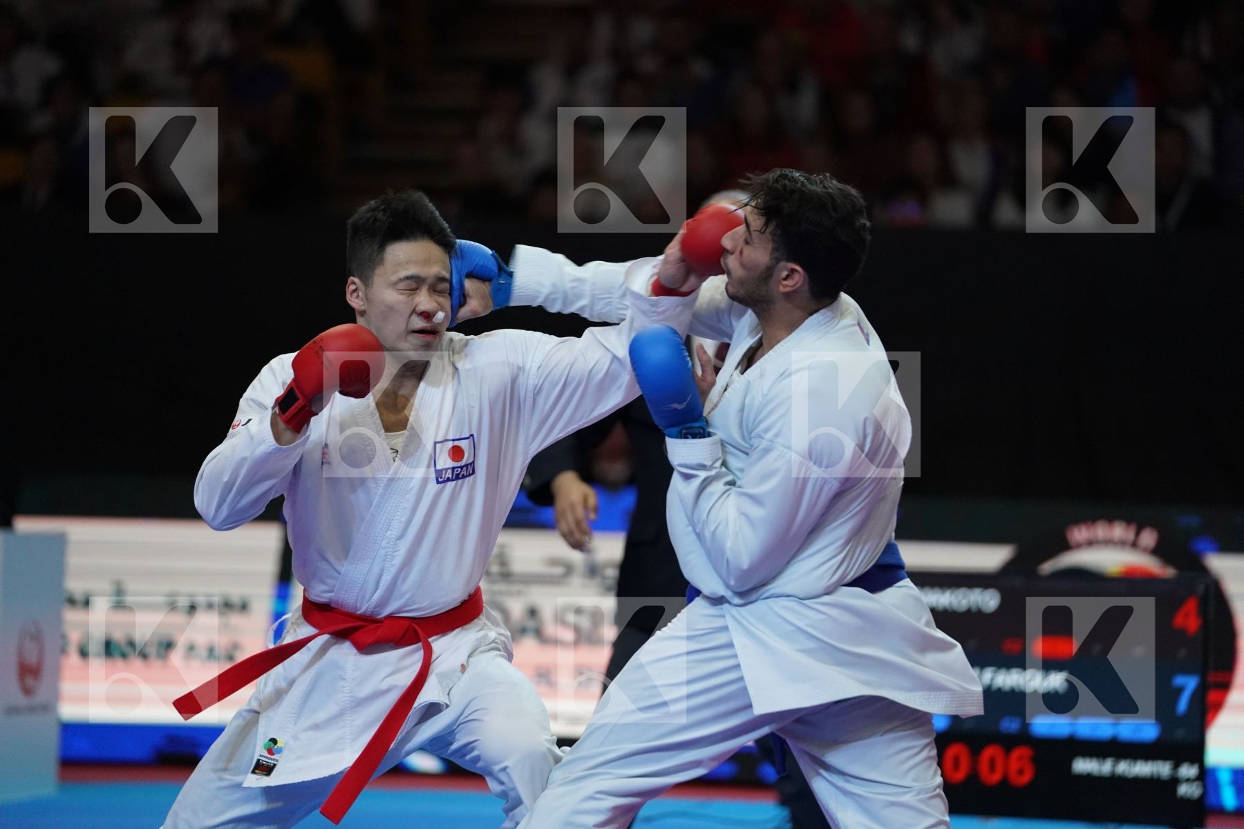 KOIKE MAKOTO (JAPAN) VS ABDESSELEM FAROUK (FRANCE) in Senior Kumite -84 Kg - Bronze bout