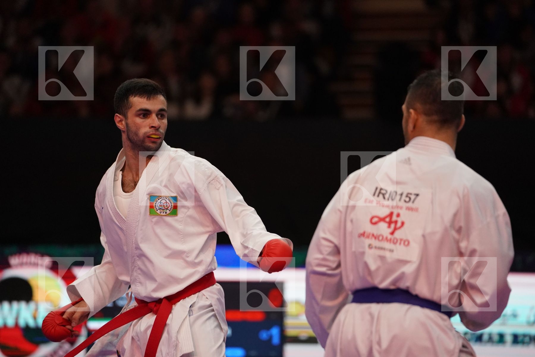 HASANOV TURGUT (AZERBAIJAN) VS POORSHAB ZABIHOLLAH (ISLAMIC REPUBLIC OF IRAN) in Senior Kumite -84 Kg - Bronze bout
