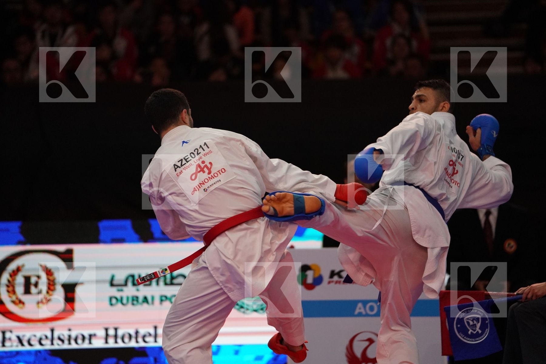 HASANOV TURGUT (AZERBAIJAN) VS POORSHAB ZABIHOLLAH (ISLAMIC REPUBLIC OF IRAN) in Senior Kumite -84 Kg - Bronze bout
