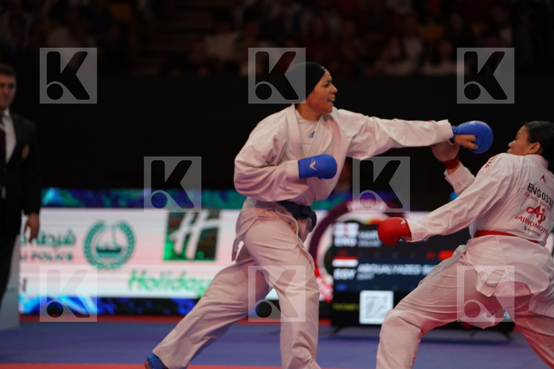 HARVEY AMELIA (ENGLAND) VS ABOUALYAZED SHYMAA (EGYPT) in Senior Kumite 68+ Kg - Bronze bout