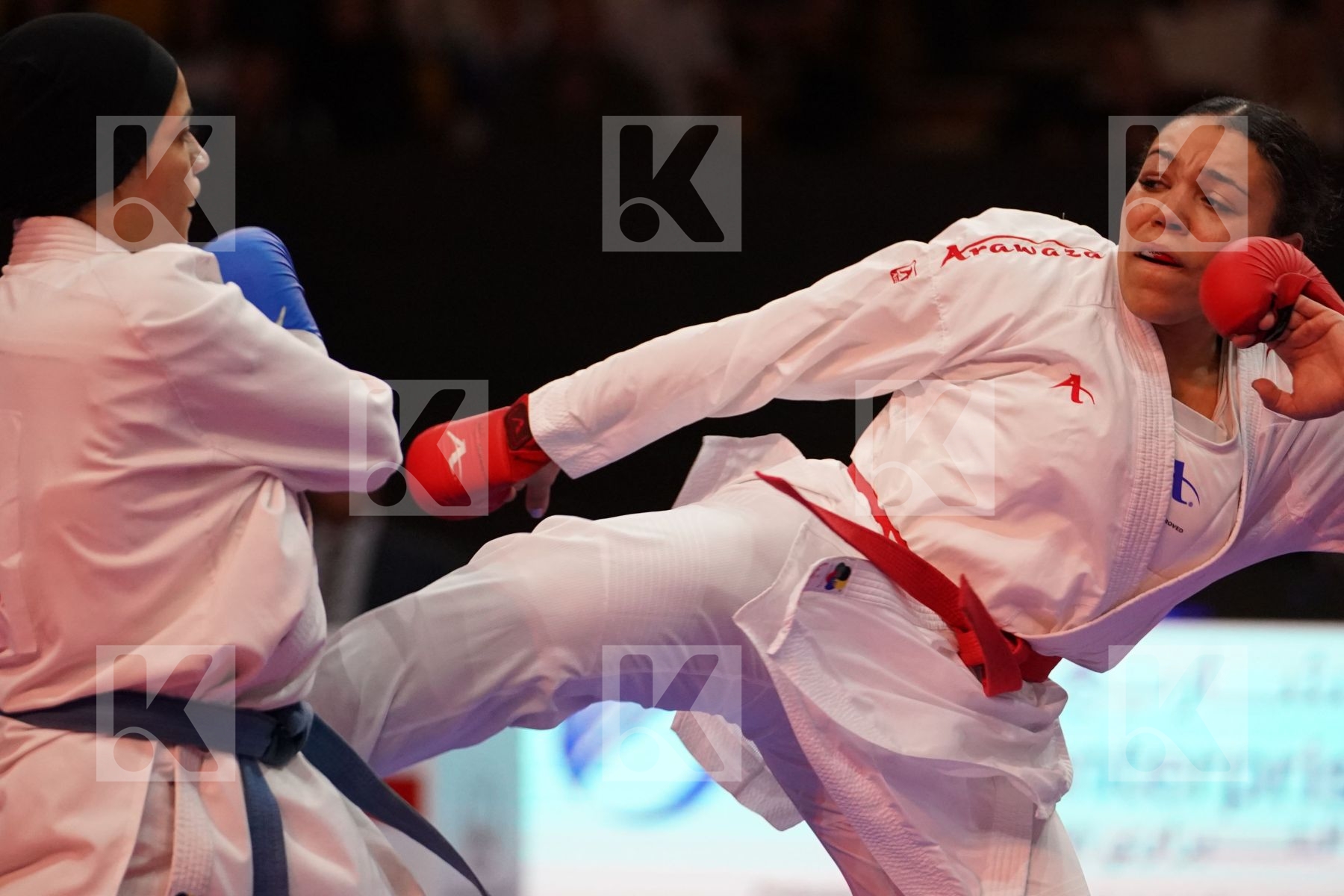 HARVEY AMELIA (ENGLAND) VS ABOUALYAZED SHYMAA (EGYPT) in Senior Kumite 68+ Kg - Bronze bout