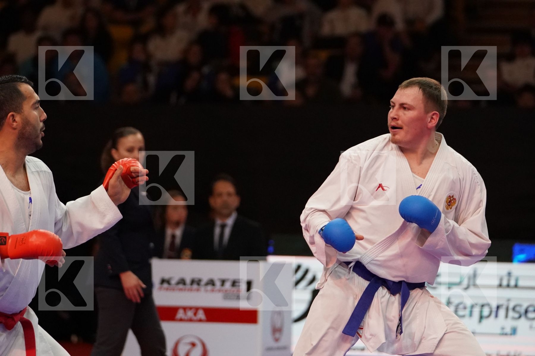 GANJZADEH SAJAD (ISLAMIC REPUBLIC OF IRAN) VS PSHENITSYN ALEXANDER (RUSSIA) in Senior Kumite 84+ Kg - Bronze bout