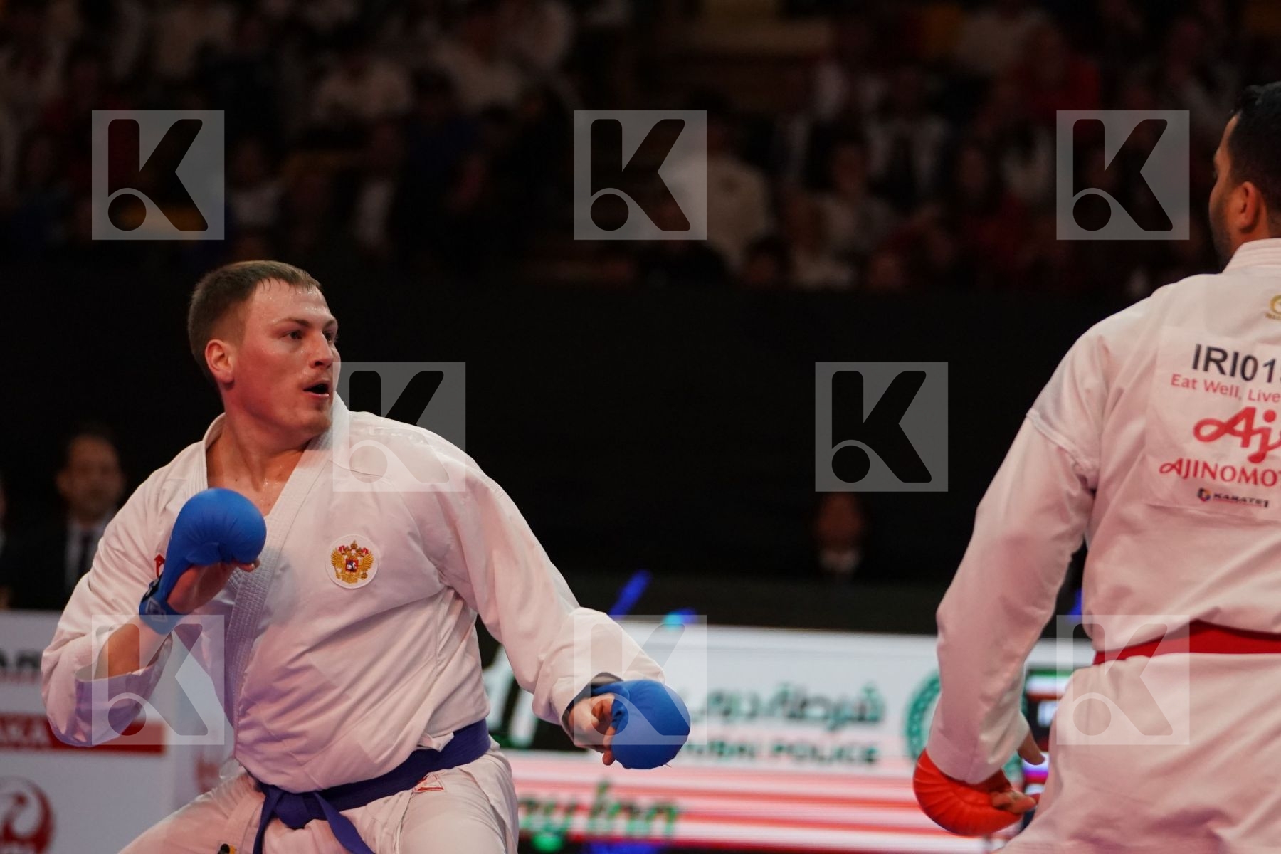 GANJZADEH SAJAD (ISLAMIC REPUBLIC OF IRAN) VS PSHENITSYN ALEXANDER (RUSSIA) in Senior Kumite 84+ Kg - Bronze bout