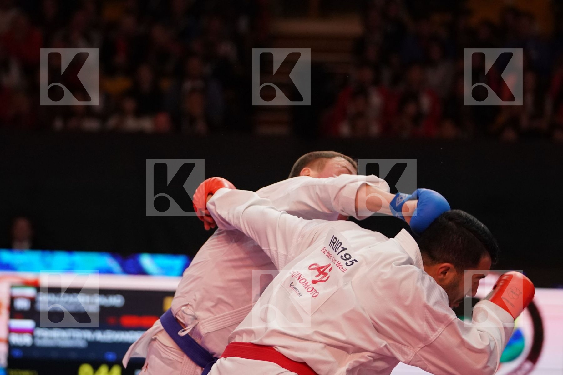 GANJZADEH SAJAD (ISLAMIC REPUBLIC OF IRAN) VS PSHENITSYN ALEXANDER (RUSSIA) in Senior Kumite 84+ Kg - Bronze bout