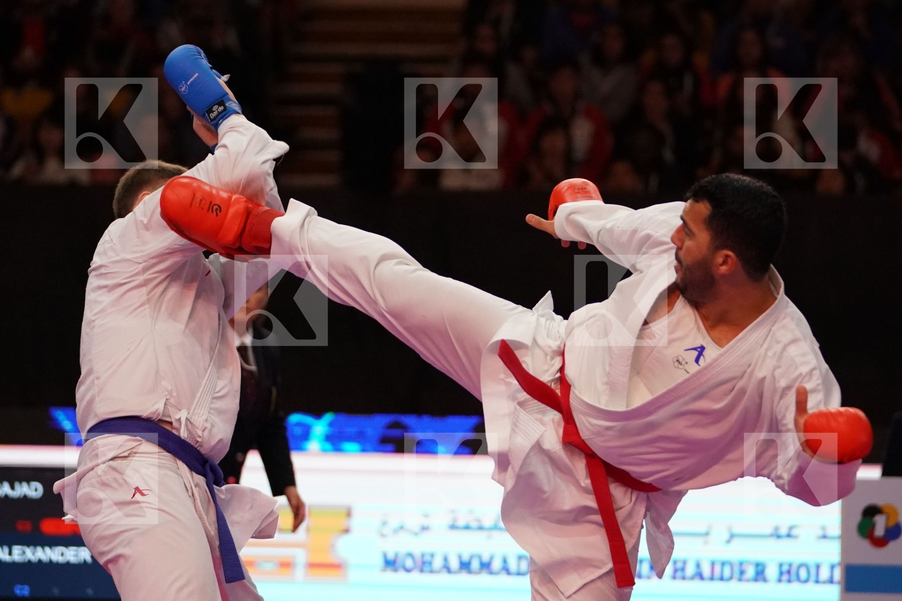 GANJZADEH SAJAD (ISLAMIC REPUBLIC OF IRAN) VS PSHENITSYN ALEXANDER (RUSSIA) in Senior Kumite 84+ Kg - Bronze bout
