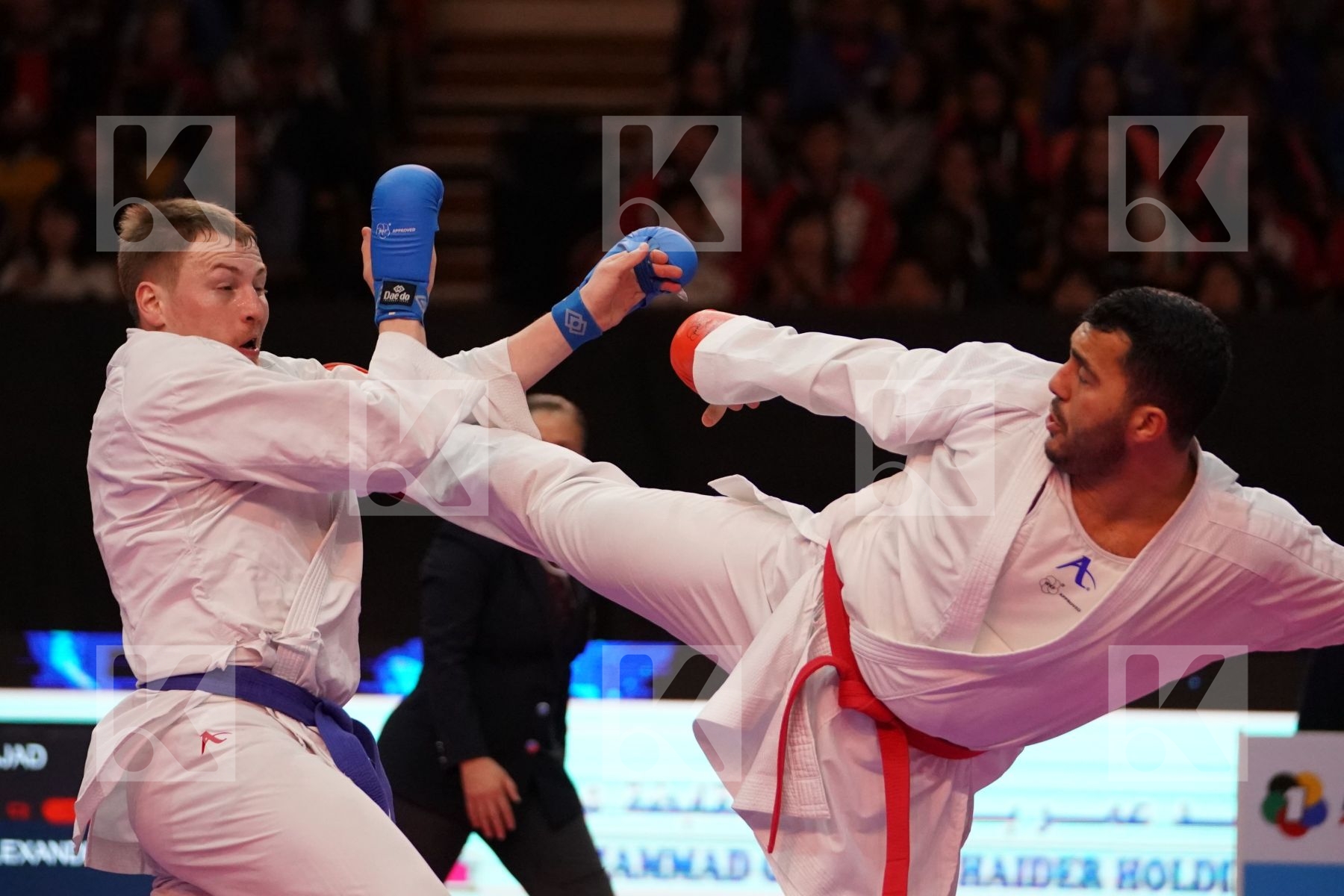 GANJZADEH SAJAD (ISLAMIC REPUBLIC OF IRAN) VS PSHENITSYN ALEXANDER (RUSSIA) in Senior Kumite 84+ Kg - Bronze bout