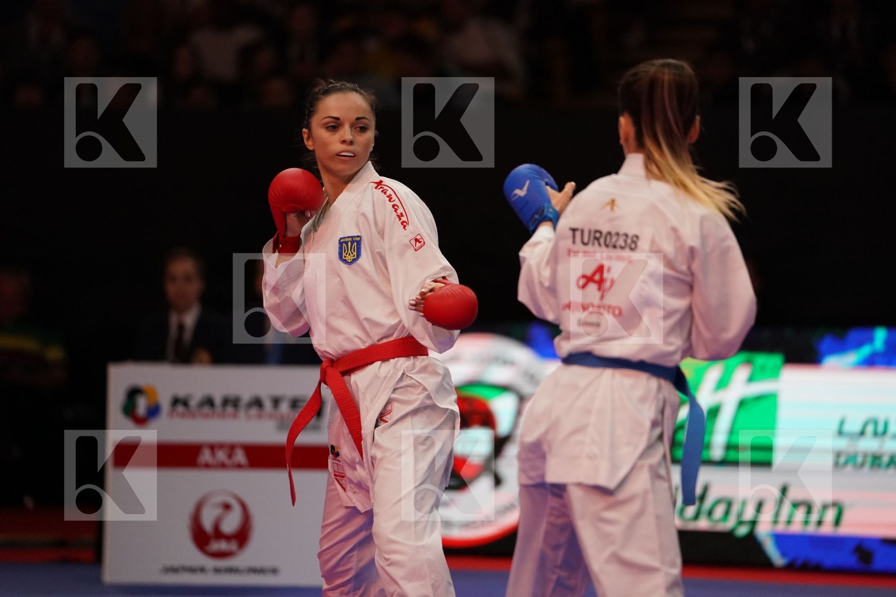 KRYVA KATERYNA (UKRAINE) VS OZCELIK ARAPOGLU SERAP (TURKEY) in Senior Kumite -50 Kg - Gold bout