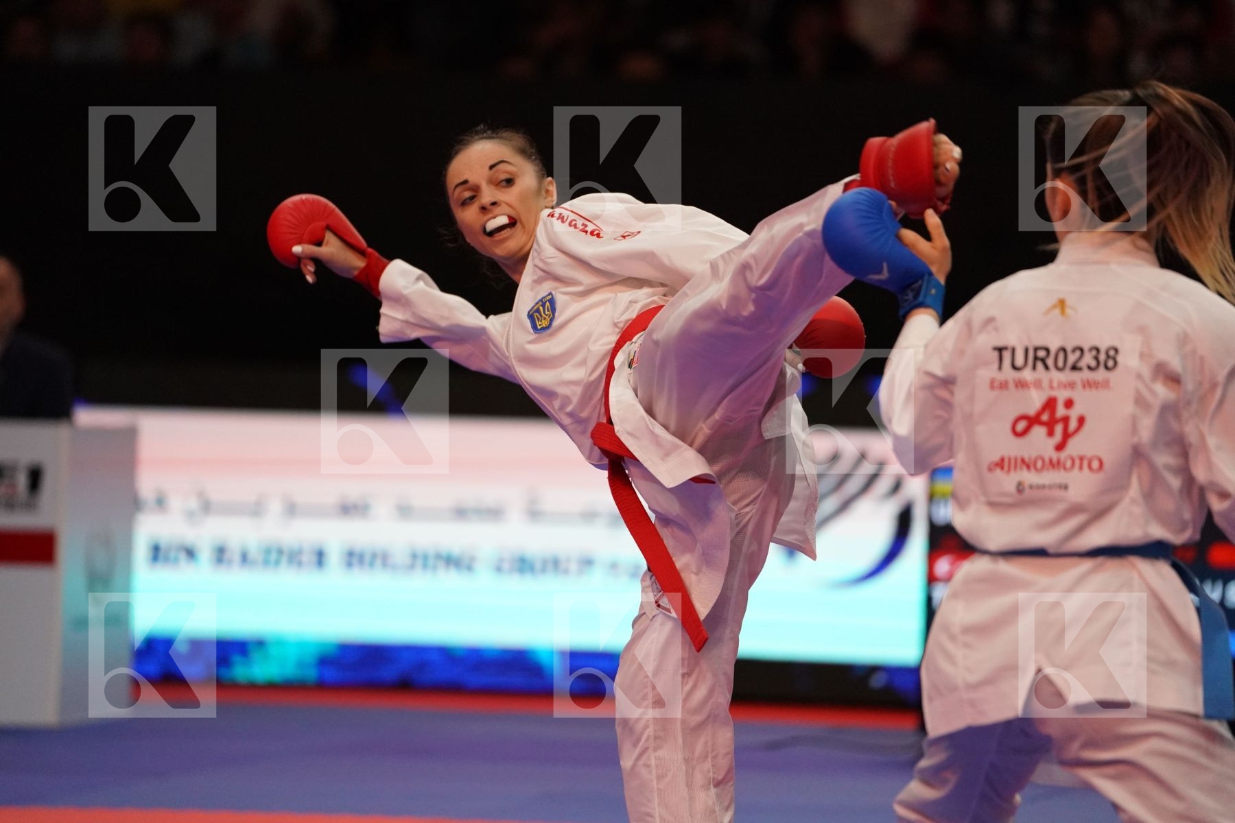 KRYVA KATERYNA (UKRAINE) VS OZCELIK ARAPOGLU SERAP (TURKEY) in Senior Kumite -50 Kg - Gold bout