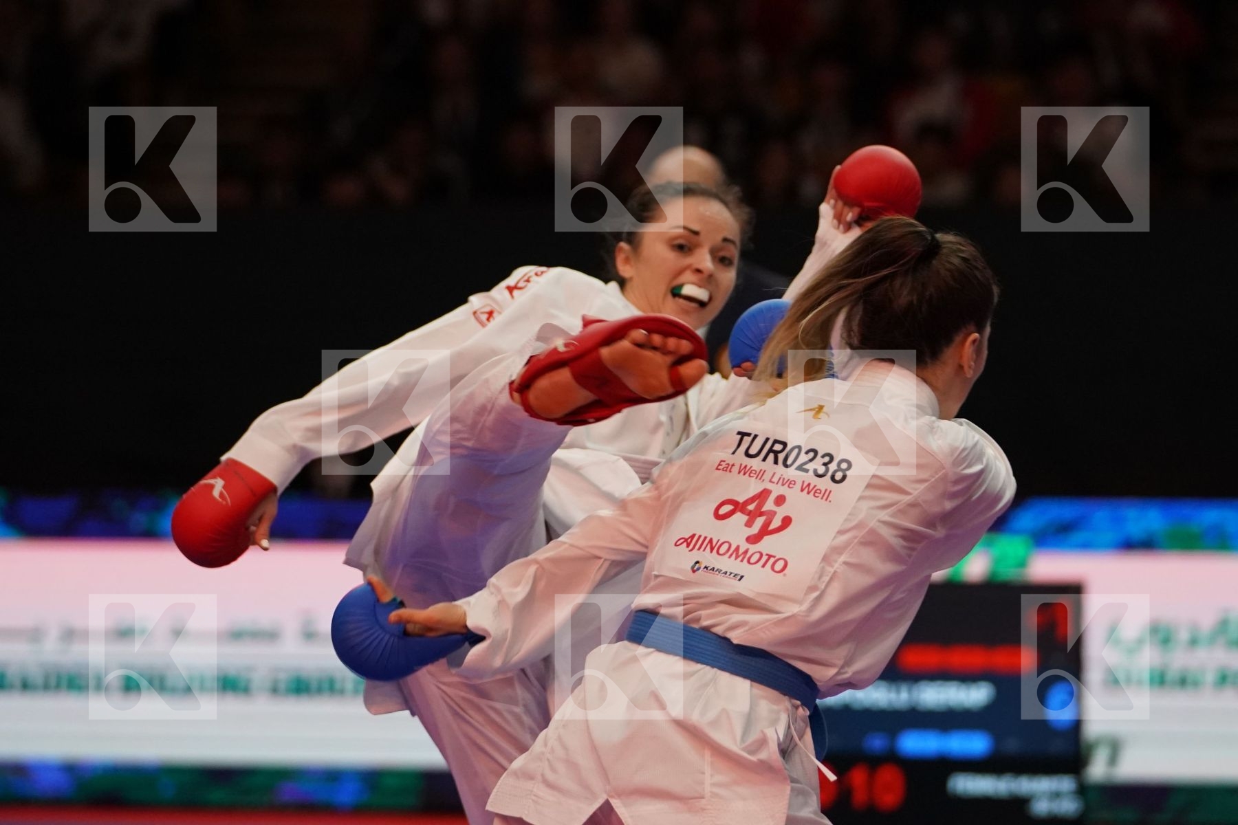 KRYVA KATERYNA (UKRAINE) VS OZCELIK ARAPOGLU SERAP (TURKEY) in Senior Kumite -50 Kg - Gold bout