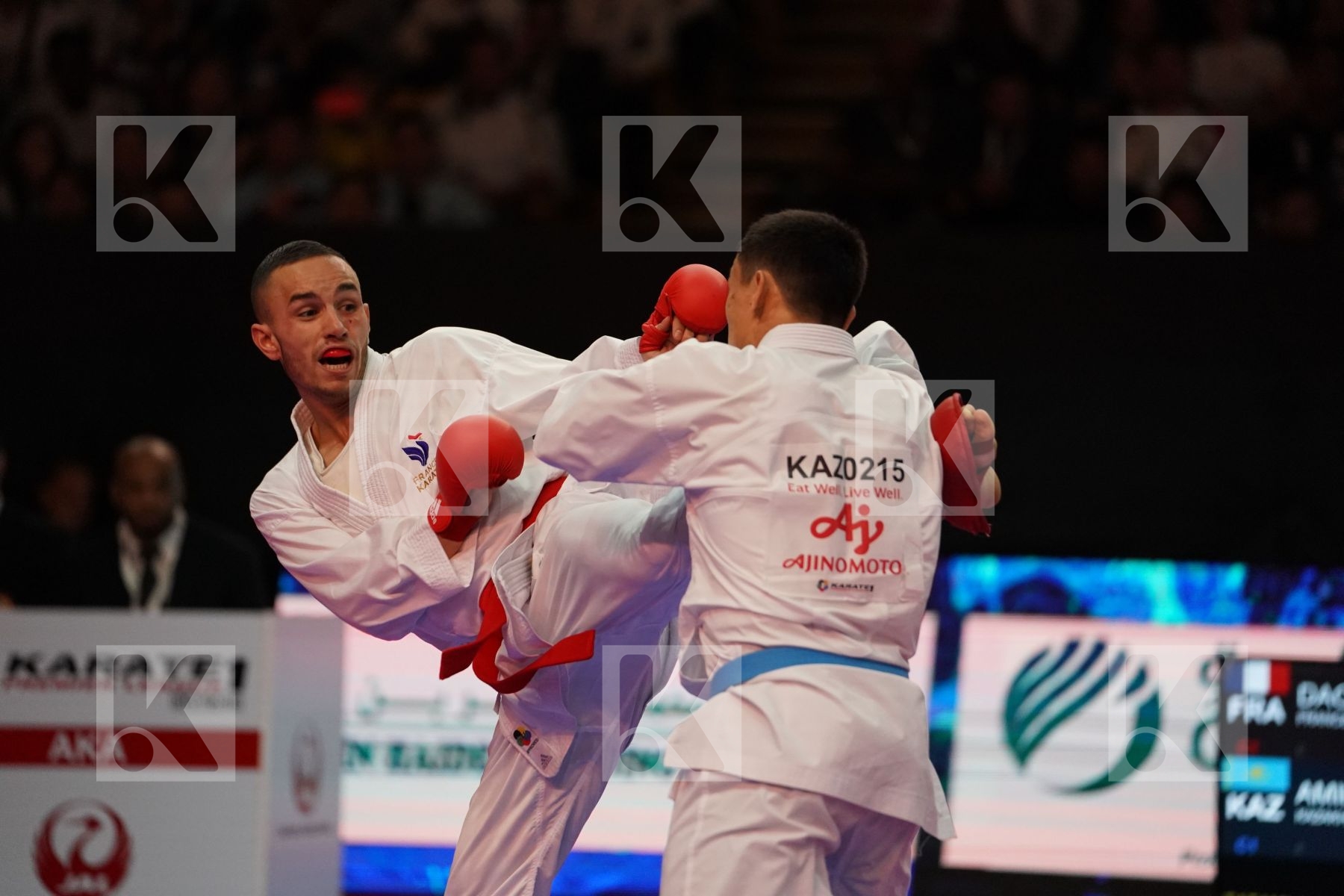 DACOSTA STEVEN (FRANCE) VS AMIRALI DIDAR (KAZAKHSTAN) in Senior Kumite -67 Kg - Gold bout