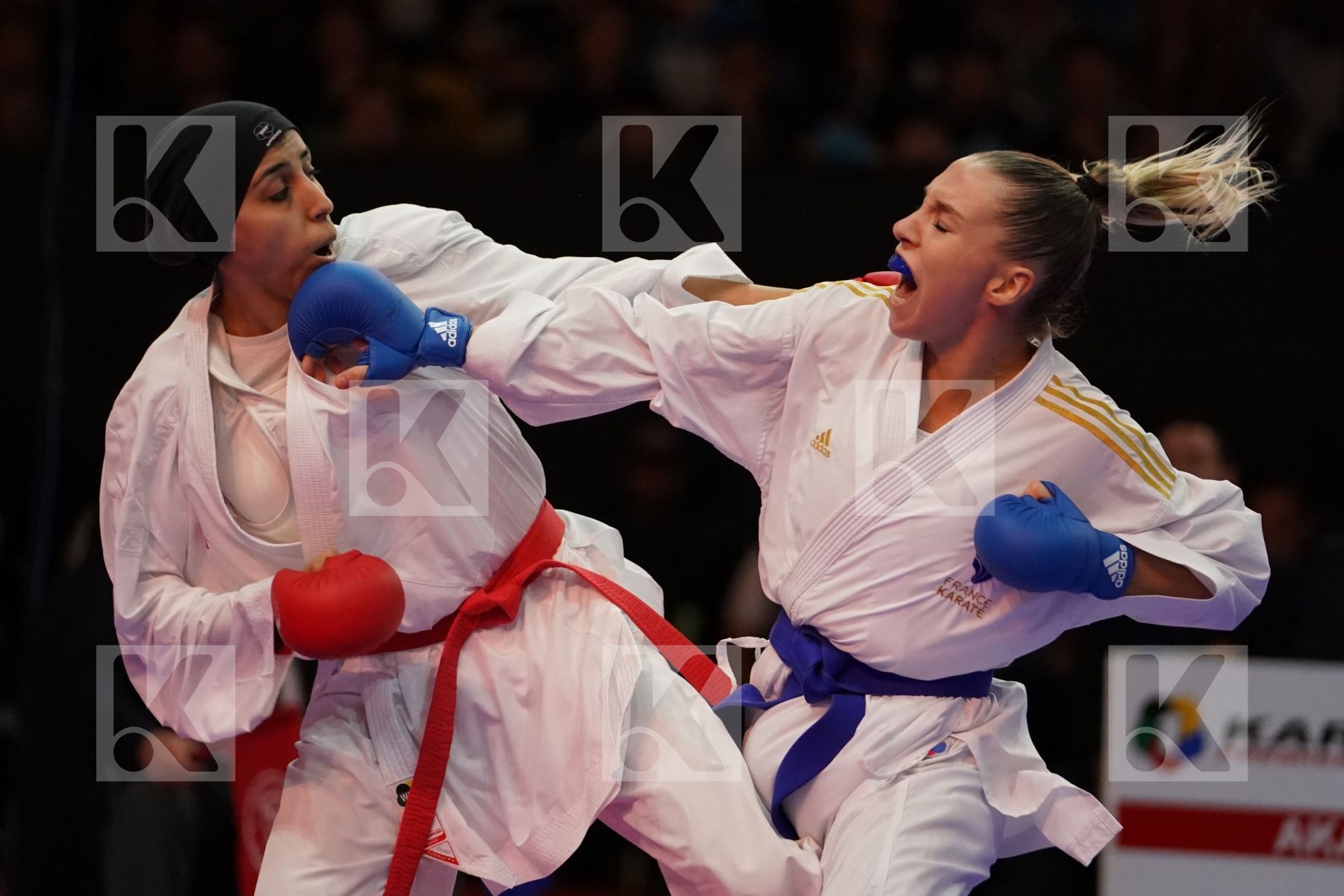 LOTFY GIANA (EGYPT) VS PHILIPPE GWENDOLINE (FRANCE) in Senior Kumite -61 Kg - Gold bout