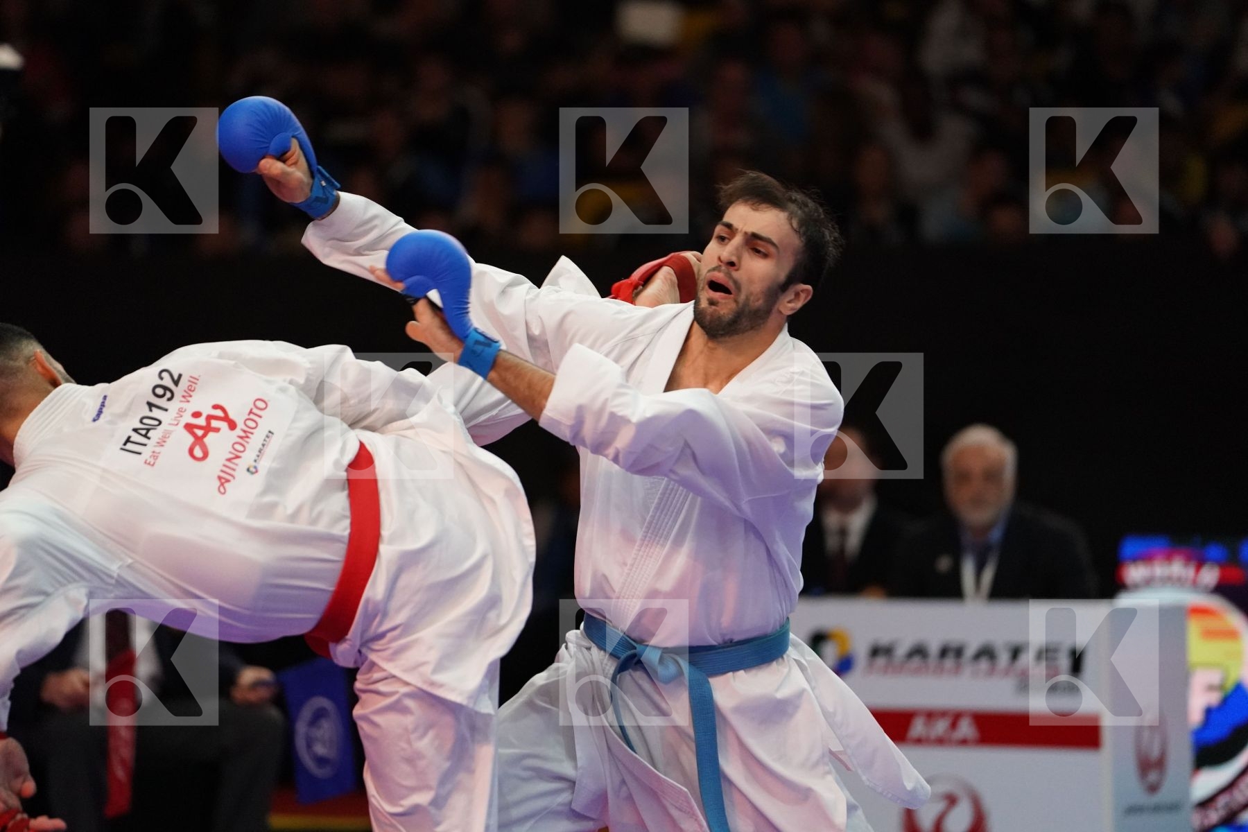 BUSA LUIGI (ITALY) VS ASGARI GHONCHEH BAHMAN (ISLAMIC REPUBLIC OF IRAN) in Senior Kumite -75 Kg - Gold bout