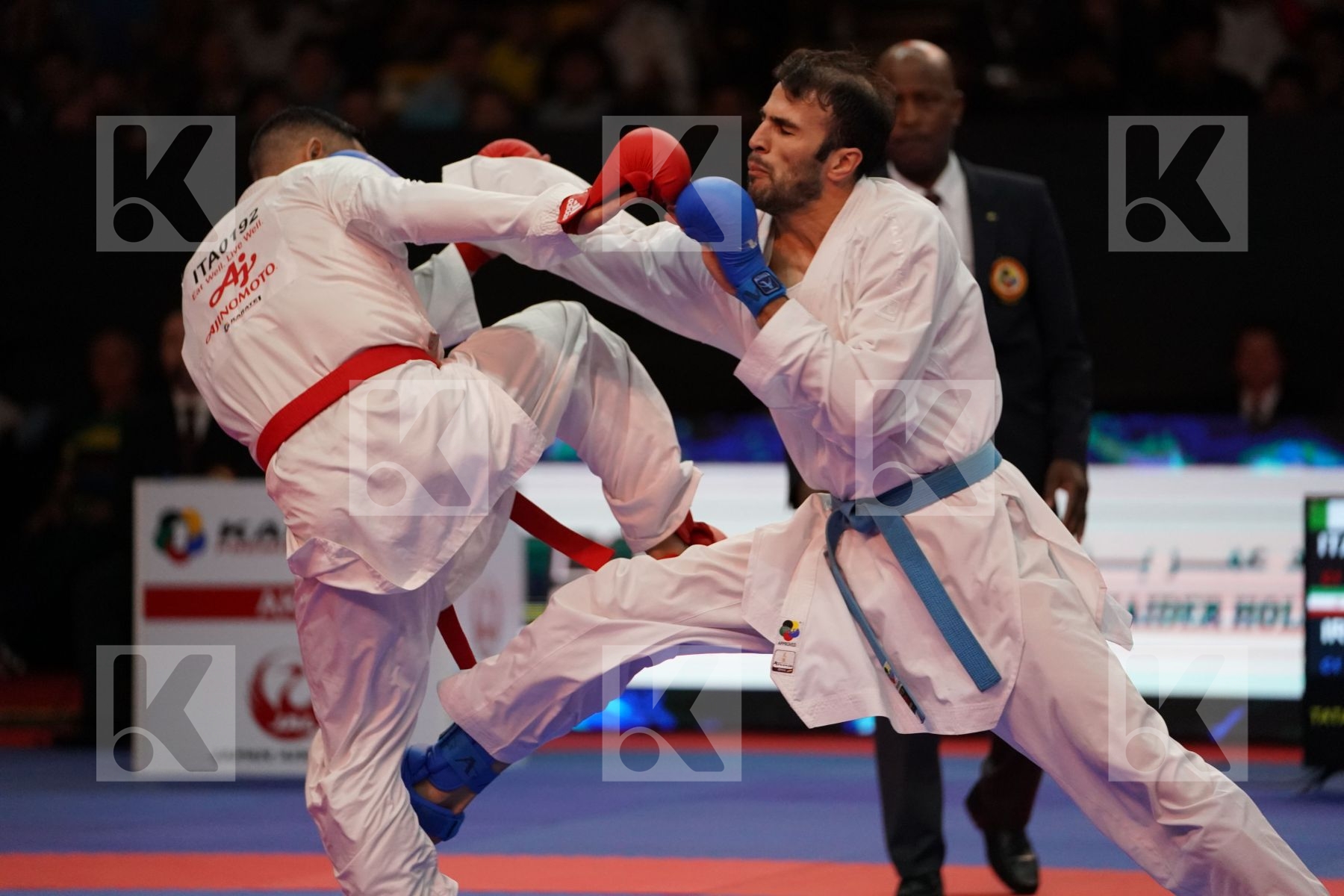 BUSA LUIGI (ITALY) VS ASGARI GHONCHEH BAHMAN (ISLAMIC REPUBLIC OF IRAN) in Senior Kumite -75 Kg - Gold bout