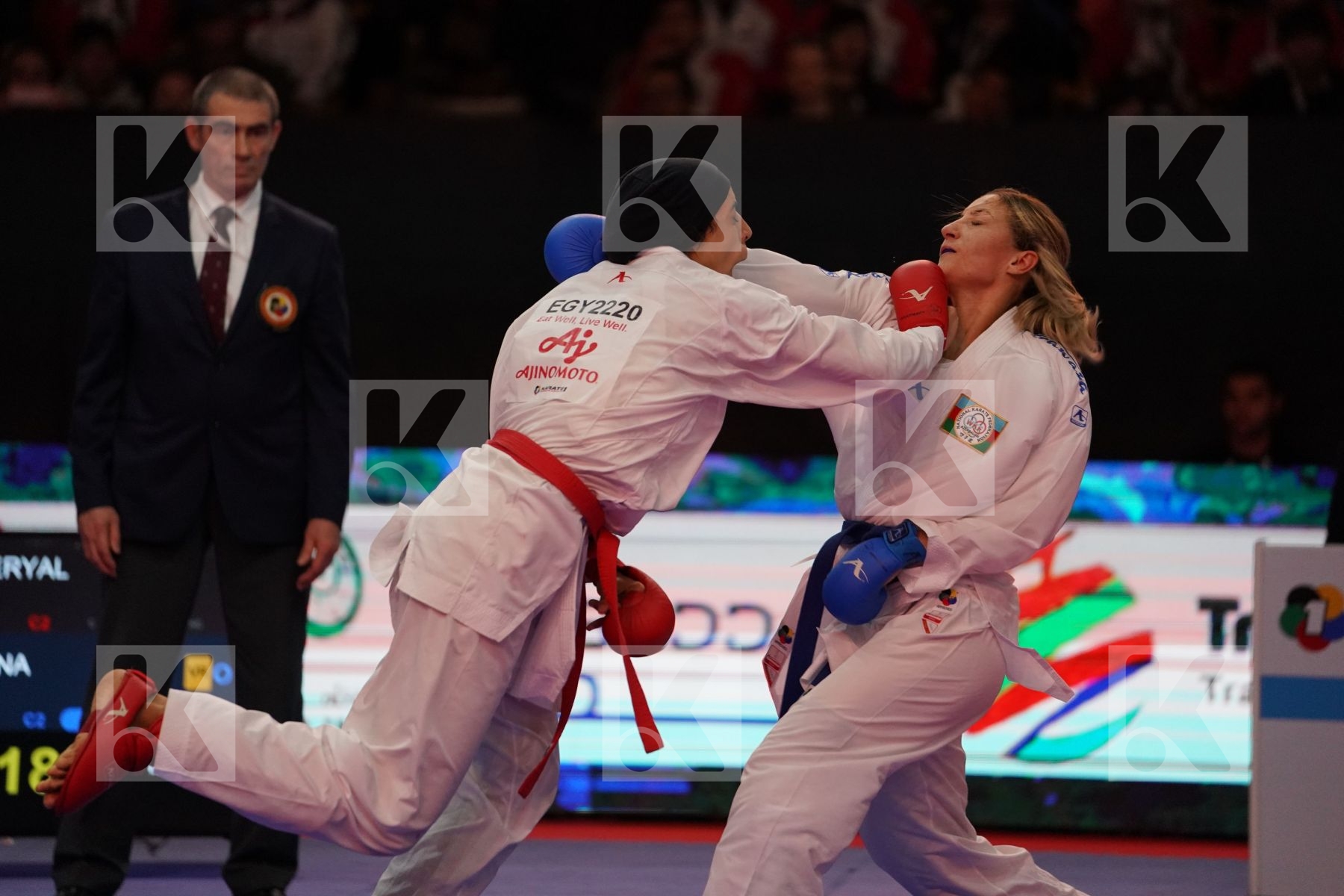 ABDELAZIZ FERYAL (EGYPT) VS ZARETSKA IRINA (AZERBAIJAN) in Senior Kumite -68 Kg - Gold bout
