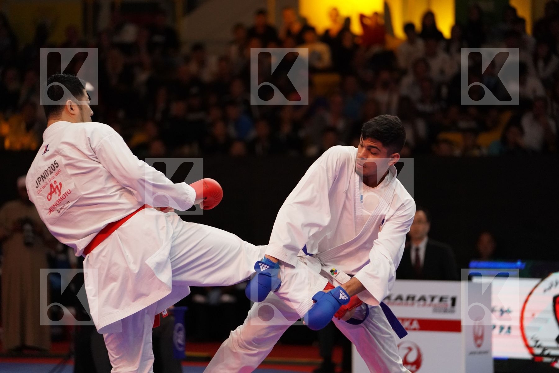 KAGAWA HIDEYOSHI (JAPAN) VS FILALI MEHDI (FRANCE) in Senior Kumite 84+ Kg - Gold bout