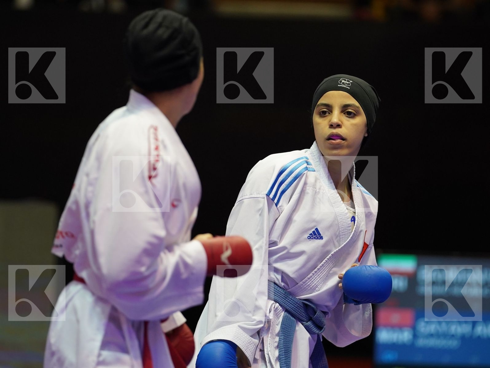 BAHMANYAR SARA (Iran) vs SAYAH AICHA (Morocco) in Senior Kumite -50 Kg - Bronze bout