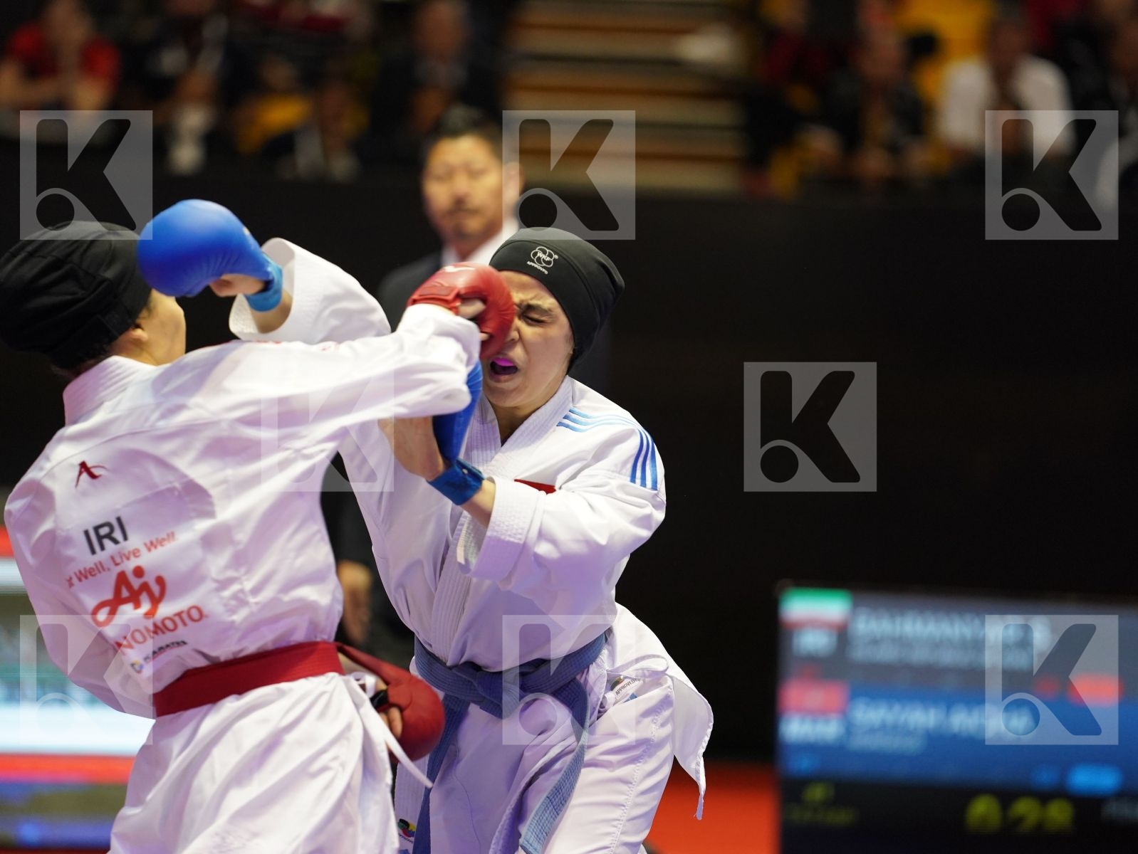 BAHMANYAR SARA (Iran) vs SAYAH AICHA (Morocco) in Senior Kumite -50 Kg - Bronze bout