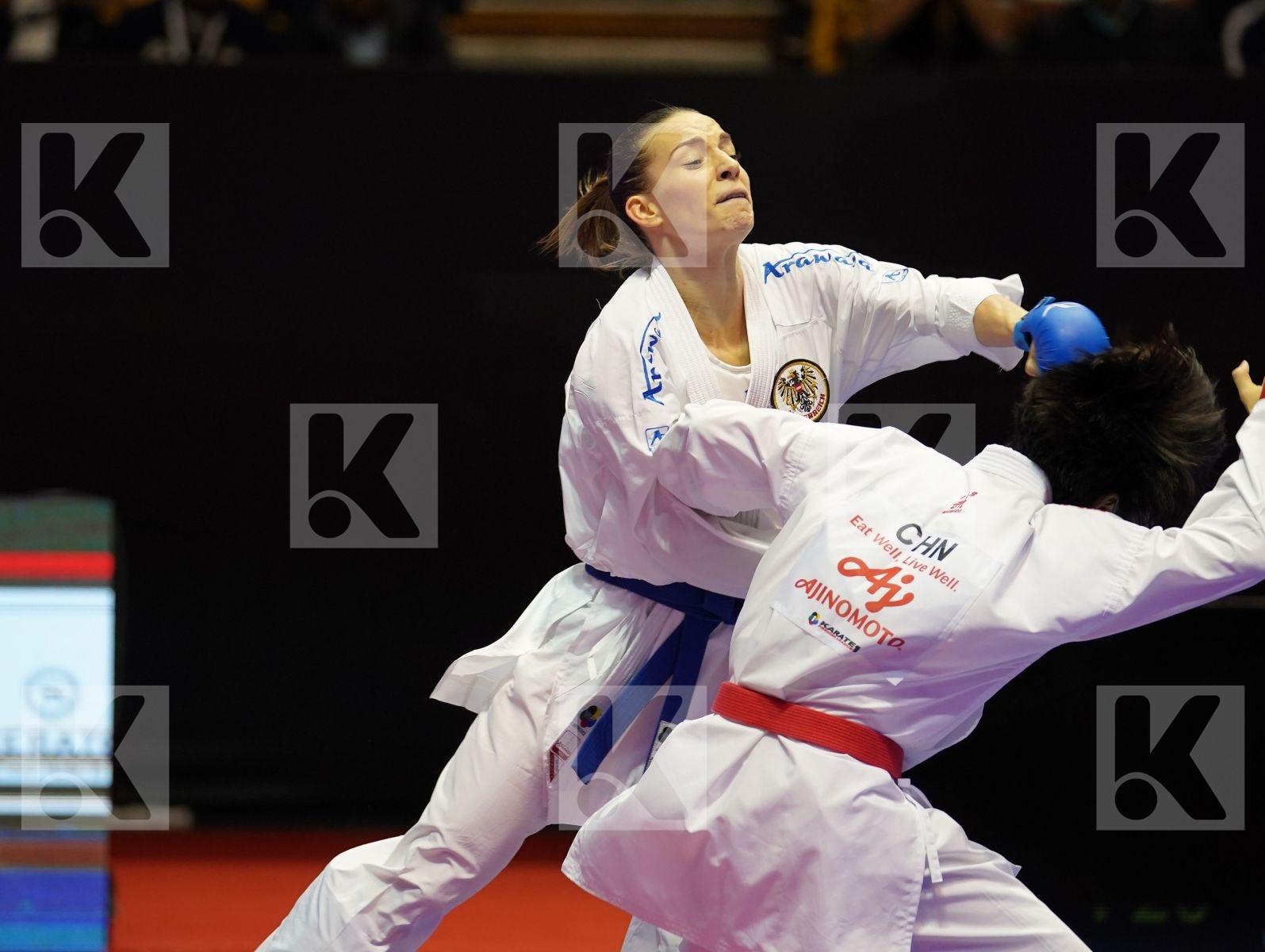 LI RANRAN (China) vs PLANK BETTINA (Austria) in Senior Kumite -50 Kg - Bronze bout