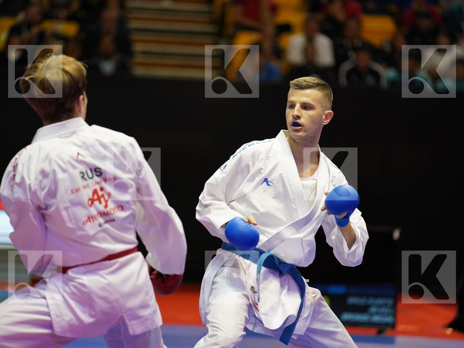 PLAKHUTIN EVGENY (Russia) vs ARIFI ORGES (Albania) in Senior Kumite -60 Kg - Bronze bout