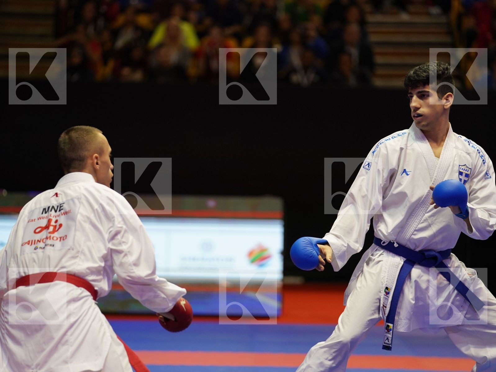 DULOVIC NENAD (Montenegro) vs XENOS CHRISTOS-STEFANOS (Greece) in Senior Kumite -60 Kg - Bronze bout