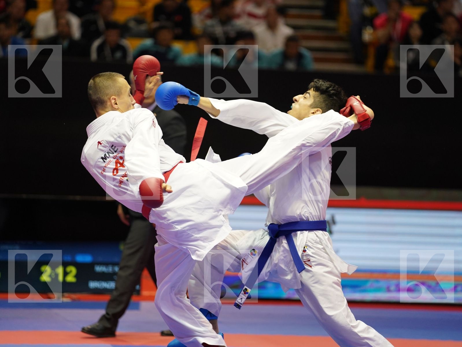 DULOVIC NENAD (Montenegro) vs XENOS CHRISTOS-STEFANOS (Greece) in Senior Kumite -60 Kg - Bronze bout