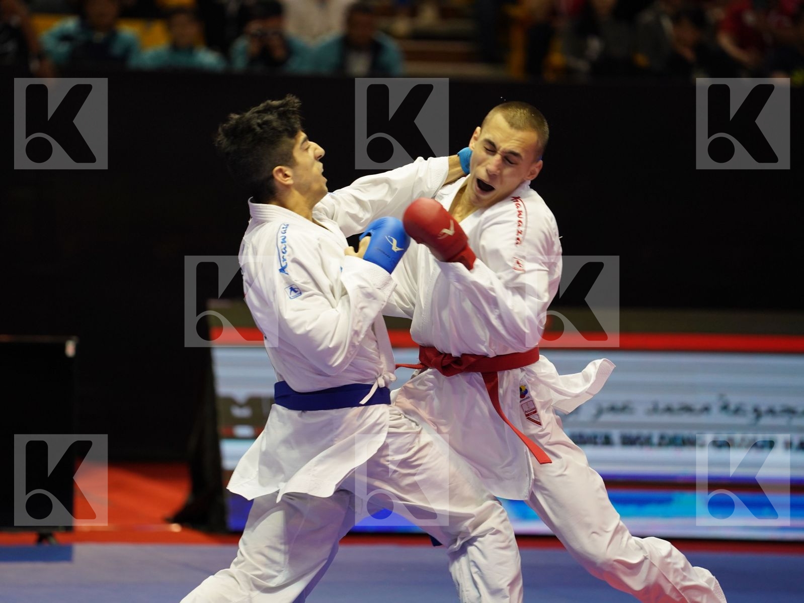 DULOVIC NENAD (Montenegro) vs XENOS CHRISTOS-STEFANOS (Greece) in Senior Kumite -60 Kg - Bronze bout