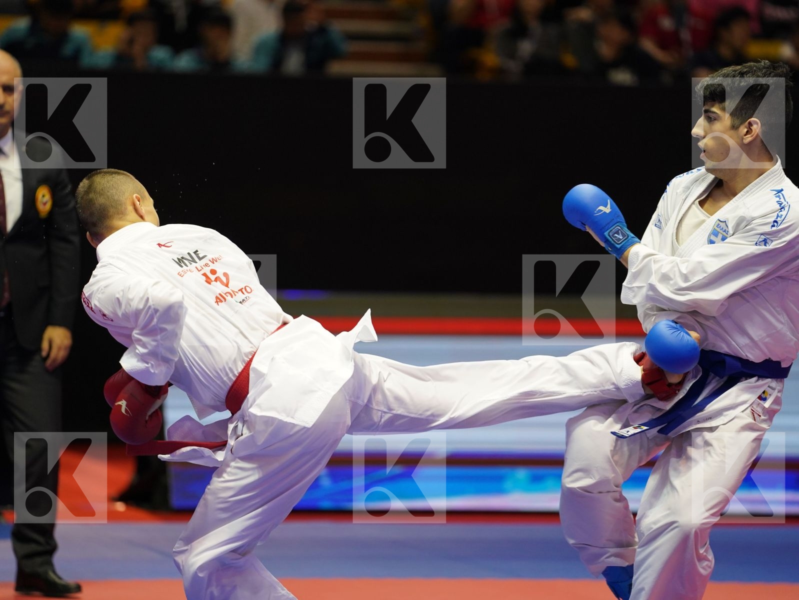 DULOVIC NENAD (Montenegro) vs XENOS CHRISTOS-STEFANOS (Greece) in Senior Kumite -60 Kg - Bronze bout