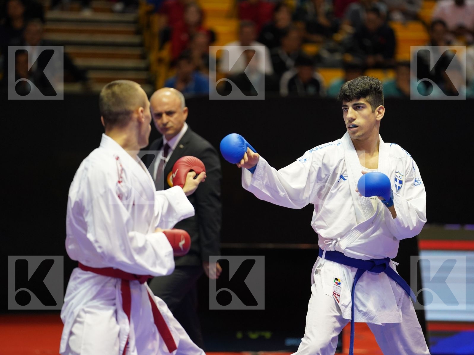 DULOVIC NENAD (Montenegro) vs XENOS CHRISTOS-STEFANOS (Greece) in Senior Kumite -60 Kg - Bronze bout