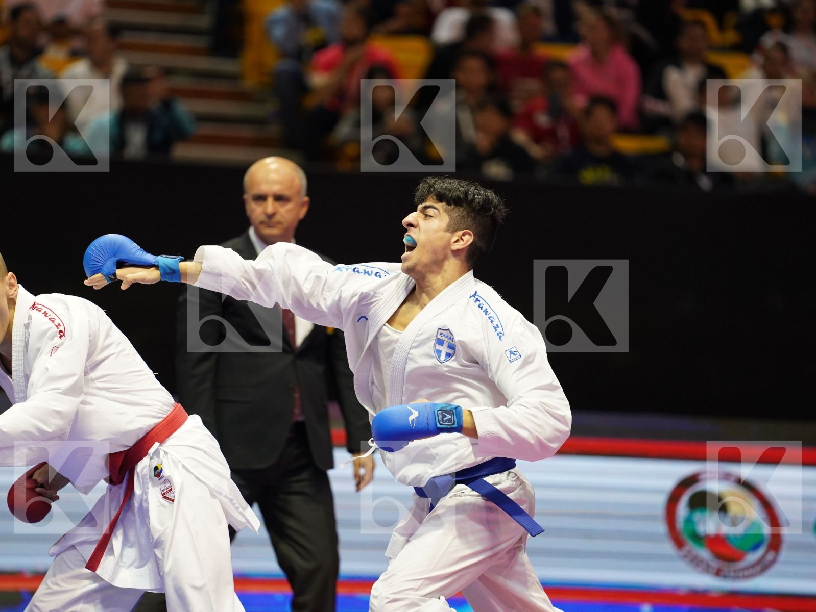 DULOVIC NENAD (Montenegro) vs XENOS CHRISTOS-STEFANOS (Greece) in Senior Kumite -60 Kg - Bronze bout