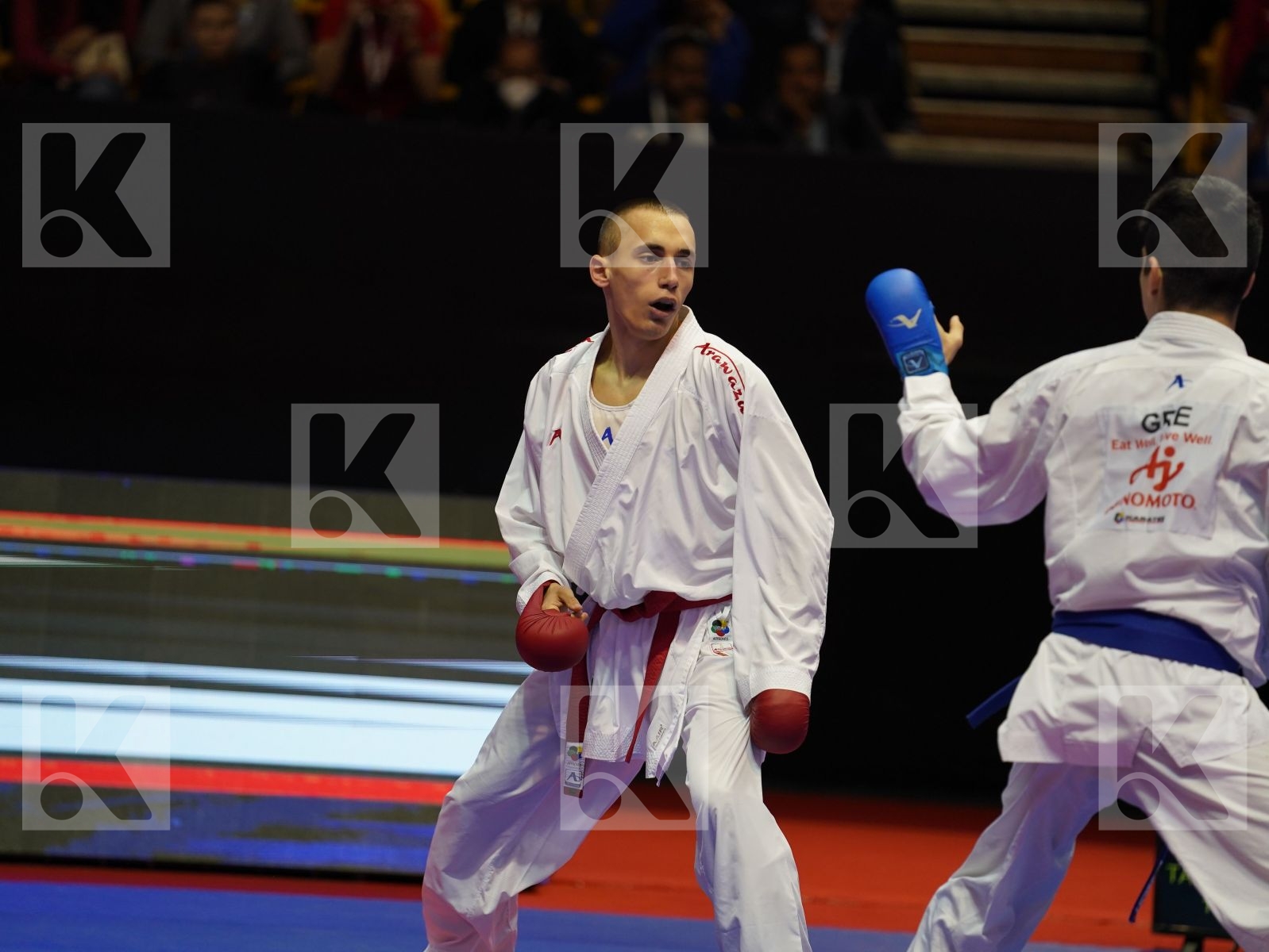 DULOVIC NENAD (Montenegro) vs XENOS CHRISTOS-STEFANOS (Greece) in Senior Kumite -60 Kg - Bronze bout