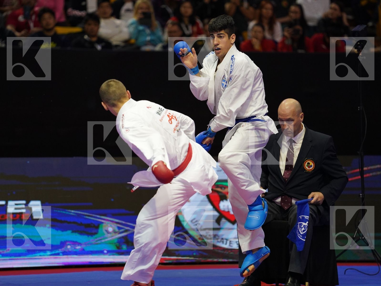 DULOVIC NENAD (Montenegro) vs XENOS CHRISTOS-STEFANOS (Greece) in Senior Kumite -60 Kg - Bronze bout