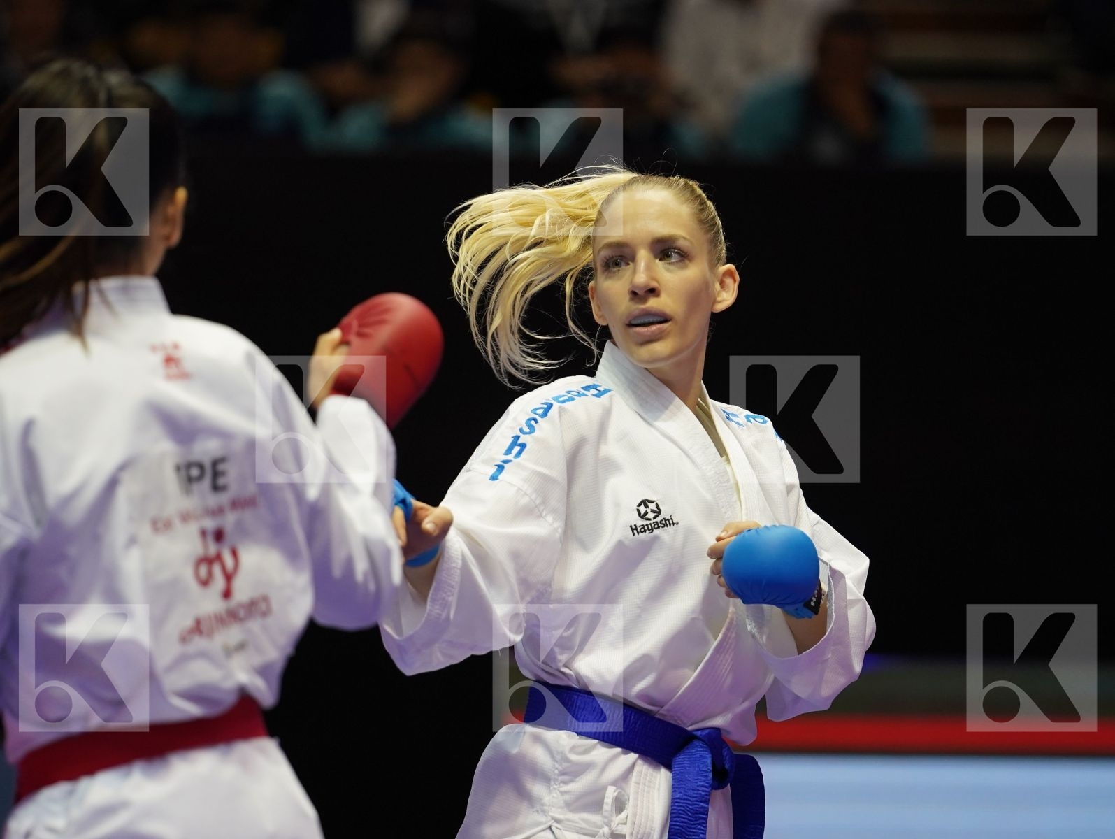 WEN TZU-YUN (Chinese Taipei) vs MESSERSCHMIDT JANA (Germany) in Senior Kumite -55 Kg - Bronze bout