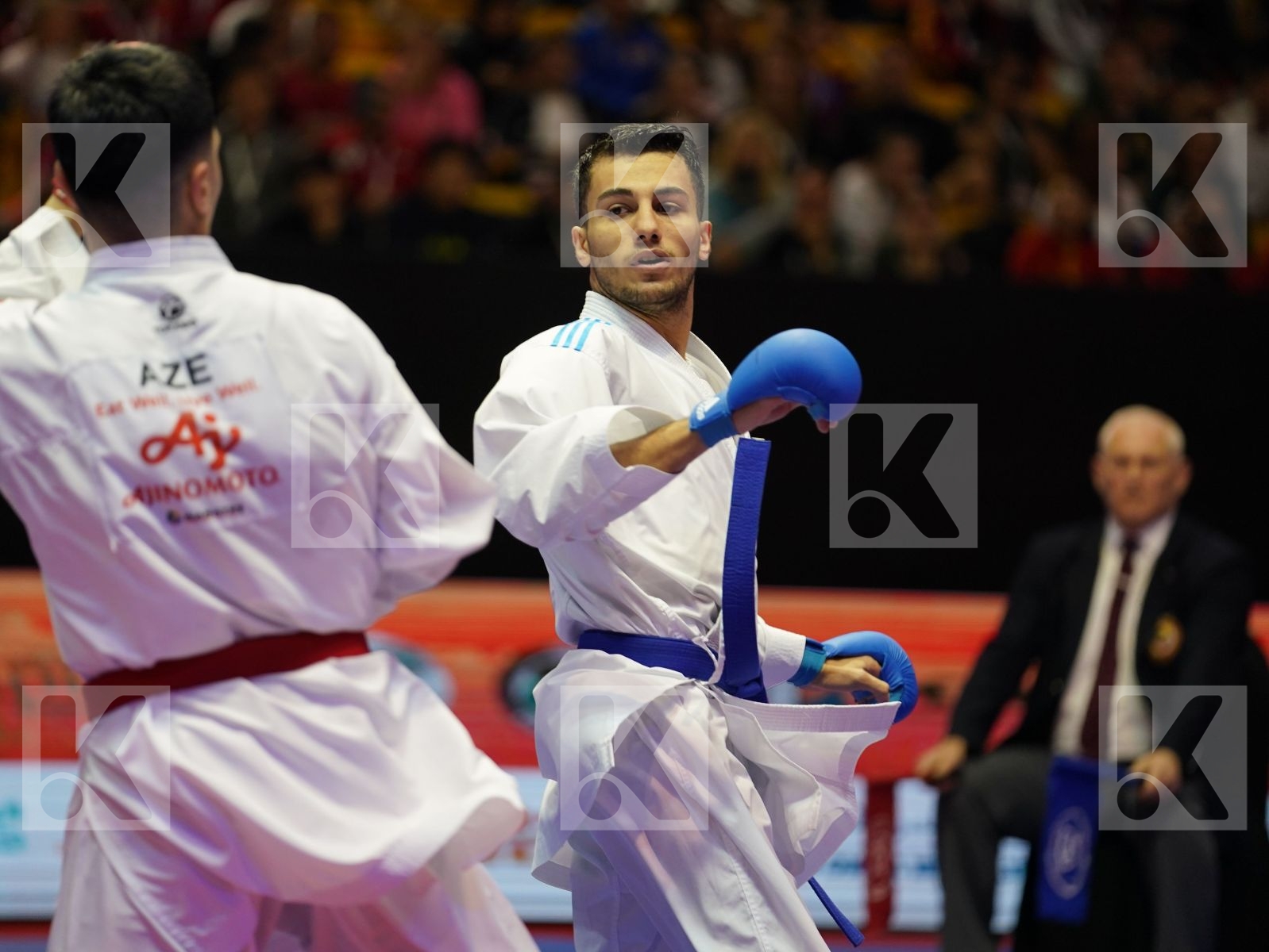 HASANOV RAFIZ (Azerbaijan) vs UYGUR BURAK (Turkey) in Senior Kumite -67 Kg - Bronze bout