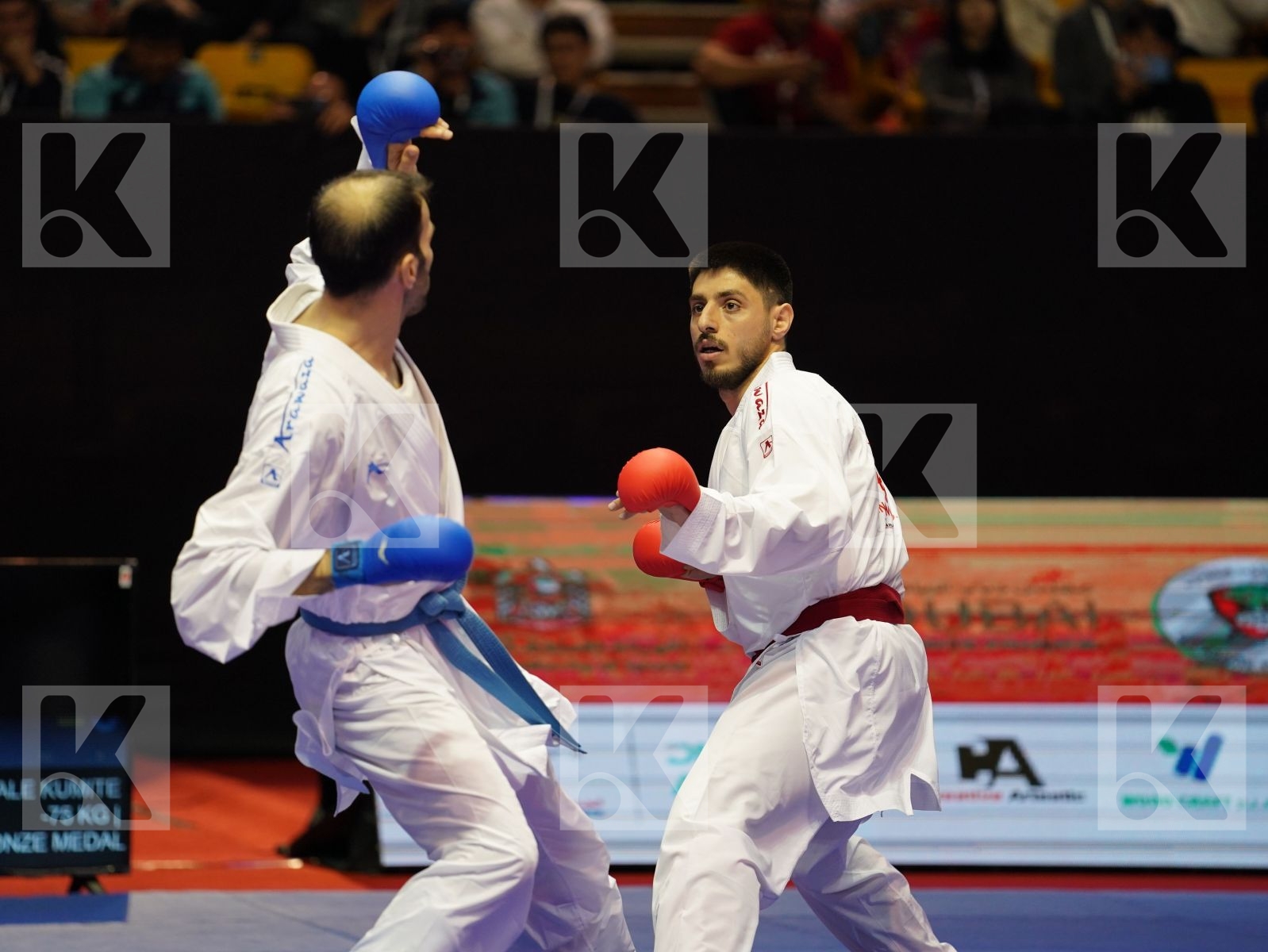 ELTEMUR ERMAN (Turkey) vs ASGARI GHONCHEH BAHMAN (Iran) in Senior Kumite -75 Kg - Bronze bout