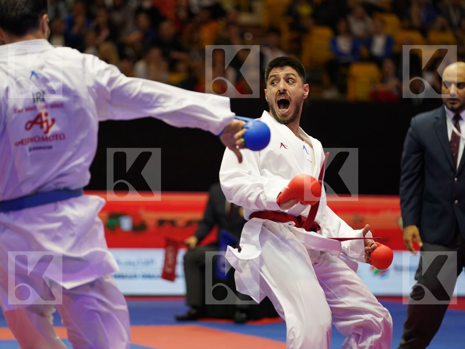 ELTEMUR ERMAN (Turkey) vs ASGARI GHONCHEH BAHMAN (Iran) in Senior Kumite -75 Kg - Bronze bout