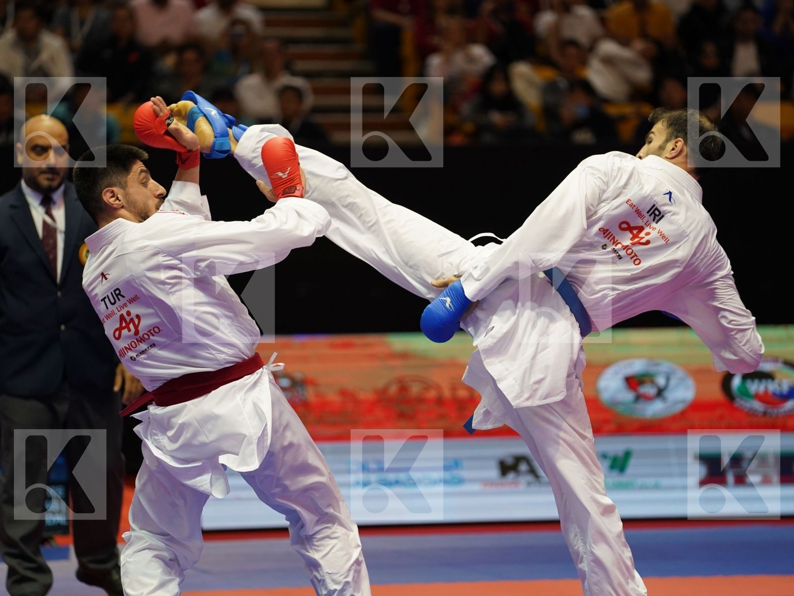 ELTEMUR ERMAN (Turkey) vs ASGARI GHONCHEH BAHMAN (Iran) in Senior Kumite -75 Kg - Bronze bout