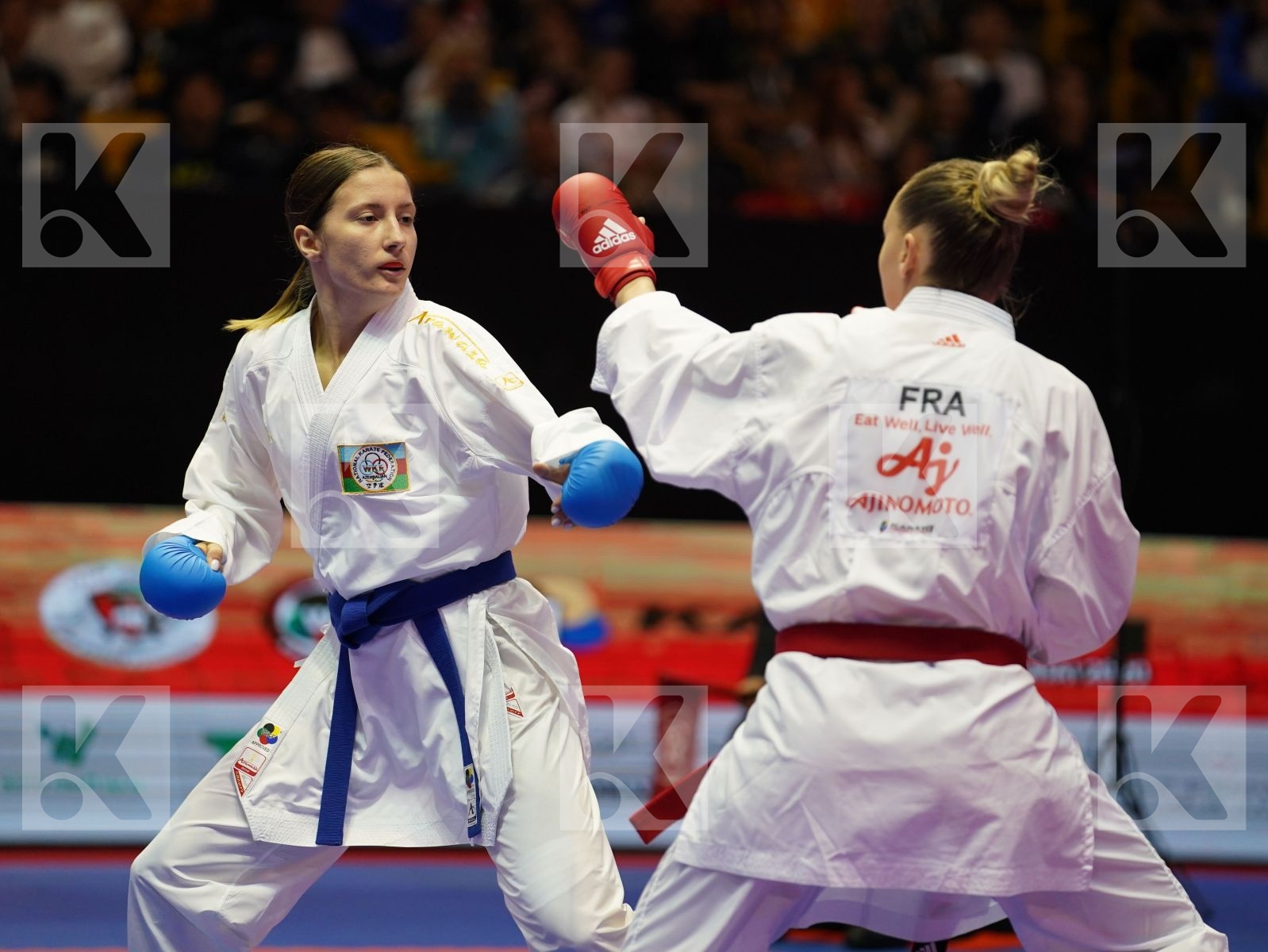AGIER ALIZEE (France) vs ZARETSKA IRINA (Azerbaijan) in Senior Kumite -68 Kg - Bronze bout
