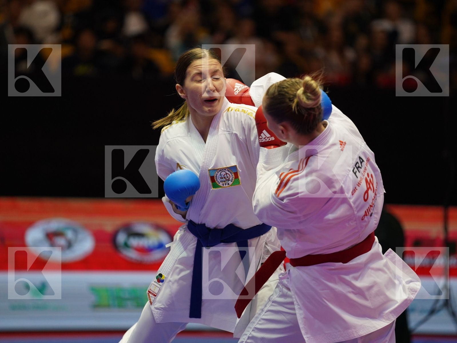 AGIER ALIZEE (France) vs ZARETSKA IRINA (Azerbaijan) in Senior Kumite -68 Kg - Bronze bout