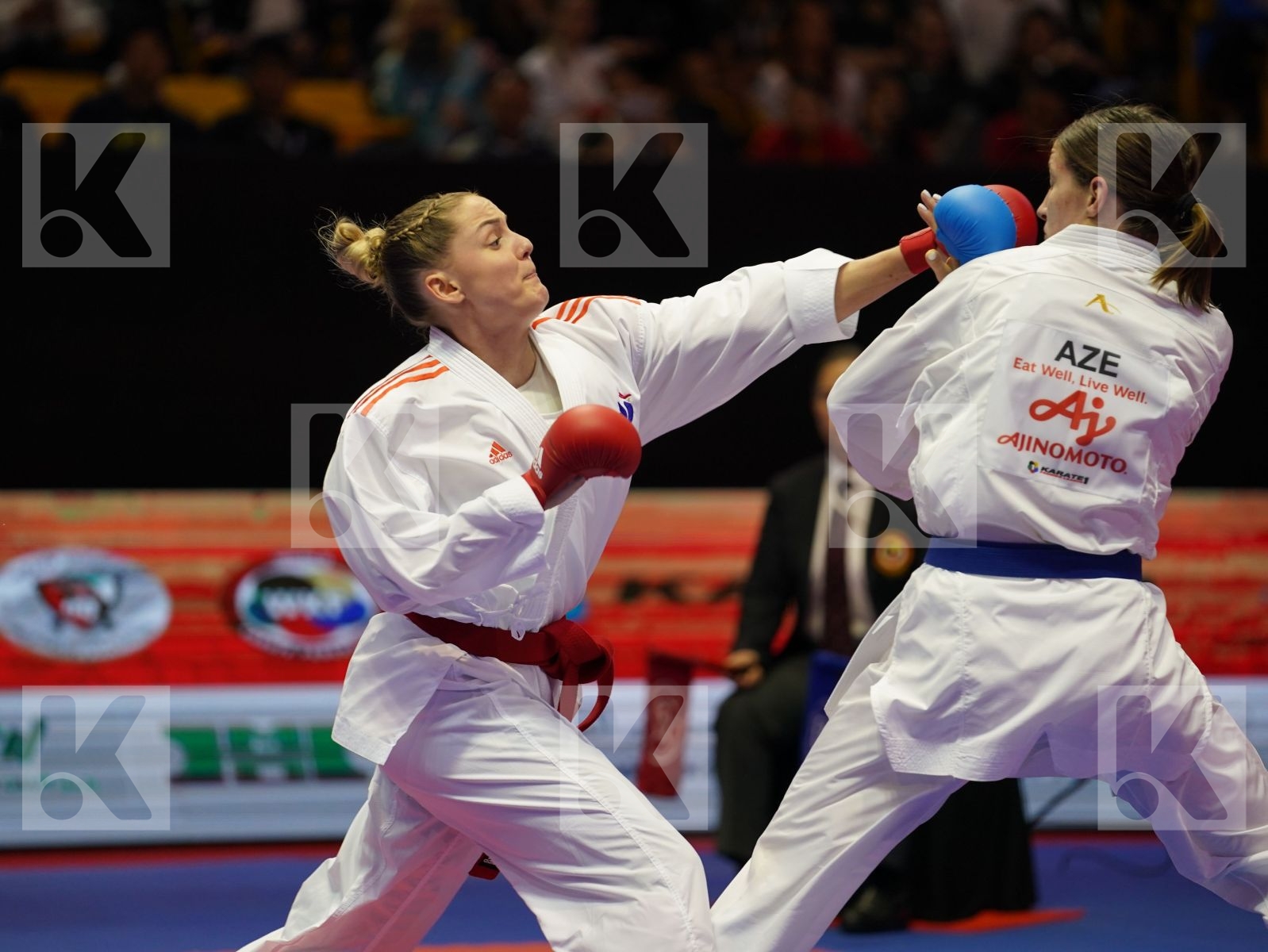 AGIER ALIZEE (France) vs ZARETSKA IRINA (Azerbaijan) in Senior Kumite -68 Kg - Bronze bout