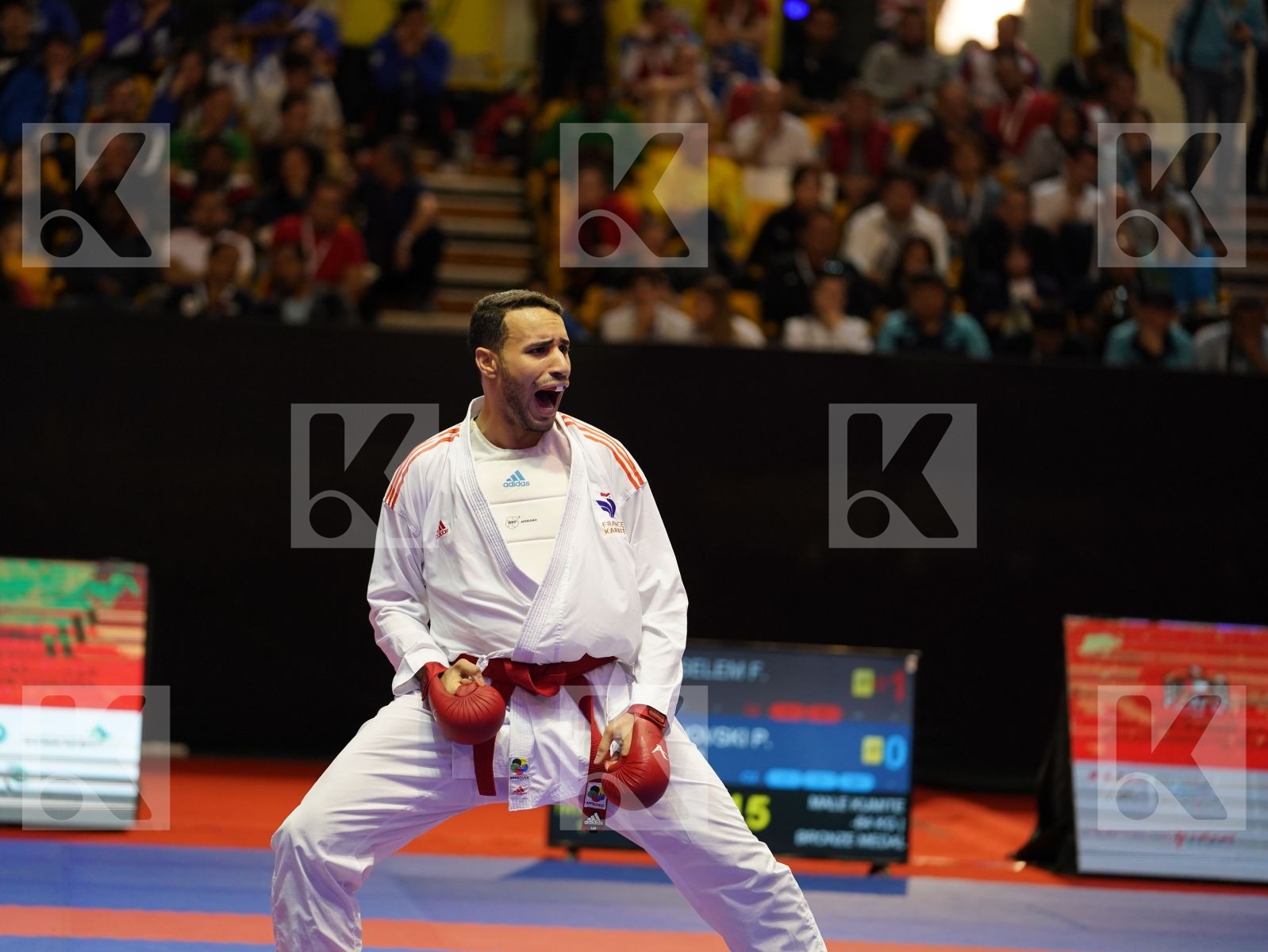 ABDESSELEM FAROUK (France) vs  SPASENOVSKI PETAR (North Macedonia) in Senior Kumite -84 Kg - Bronze bout