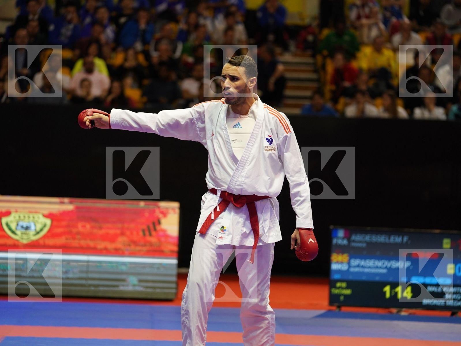 ABDESSELEM FAROUK (France) vs  SPASENOVSKI PETAR (North Macedonia) in Senior Kumite -84 Kg - Bronze bout