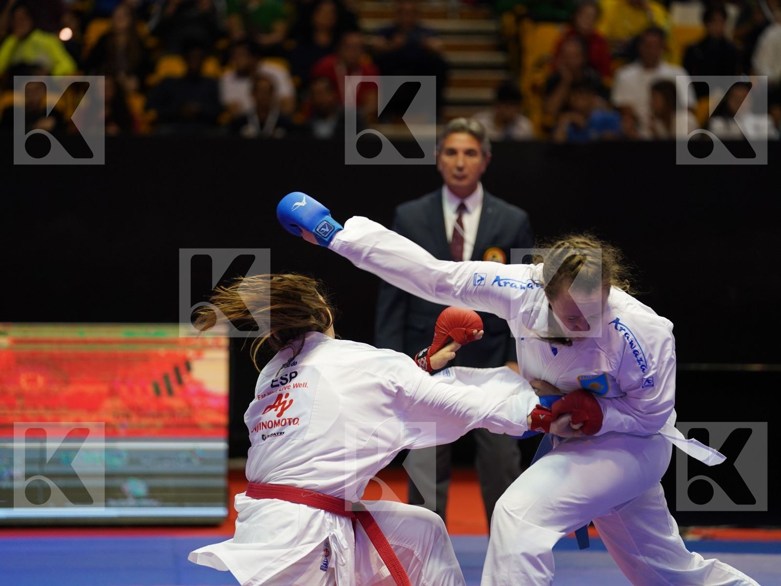 PALACIO GONZALEZ LAURA (Spain) vs BERULTSEVA SOFYA (Kazakhstan) in Senior Kumite 68+ Kg - Bronze bout