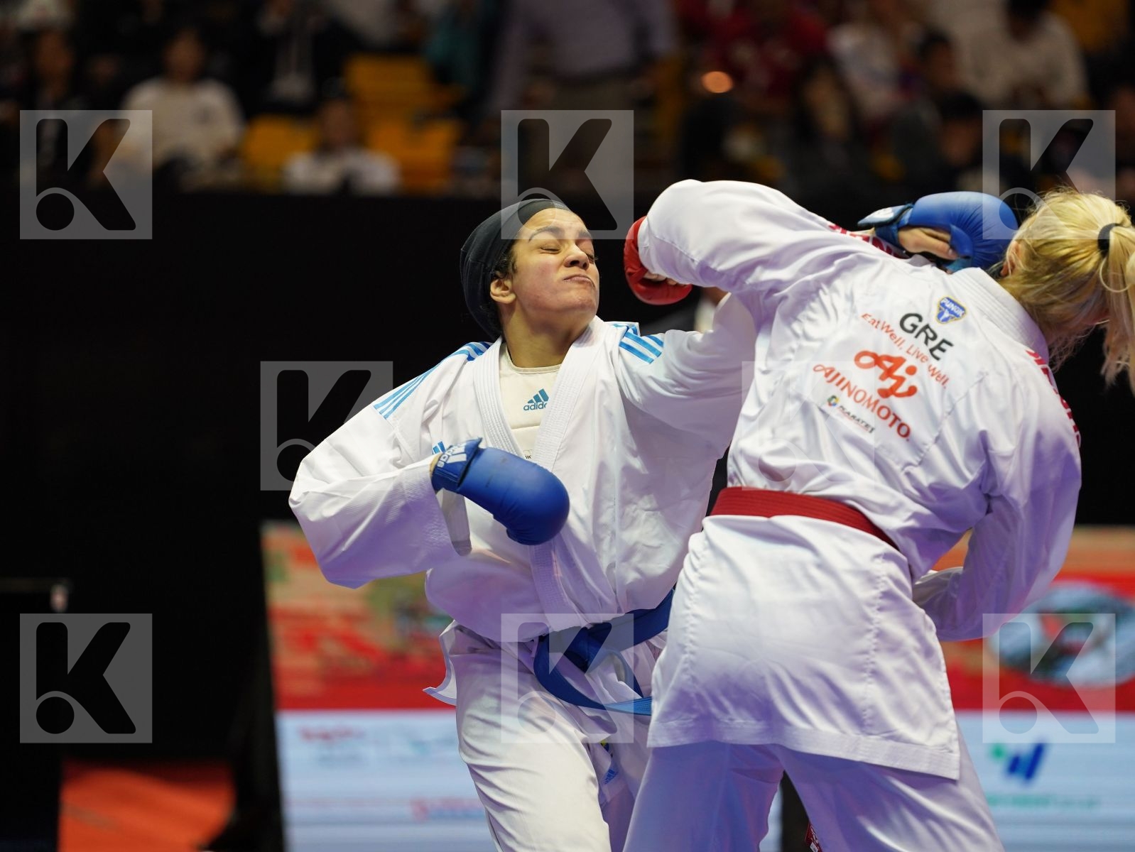 CHATZILIADOU ELENI (Greece) vs OKILA MENNA SHAABAN (Egypt) in Senior Kumite 68+ Kg - Bronze bout